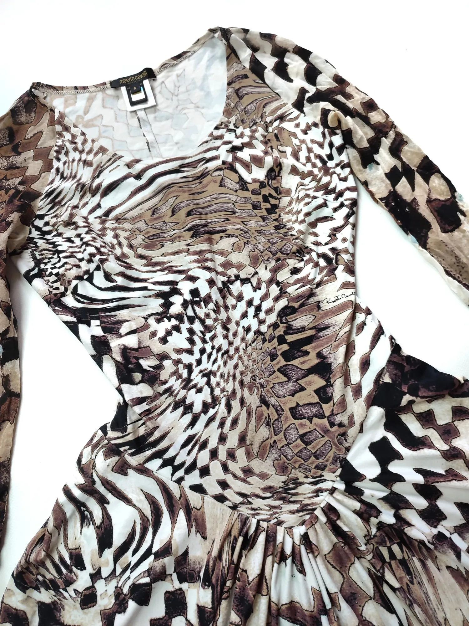 Roberto Cavalli Vintage Roberto Cavalli 2003 Silk Dress Psychodelic Runway Size S / US 4 / IT 40 - 4 Thumbnail