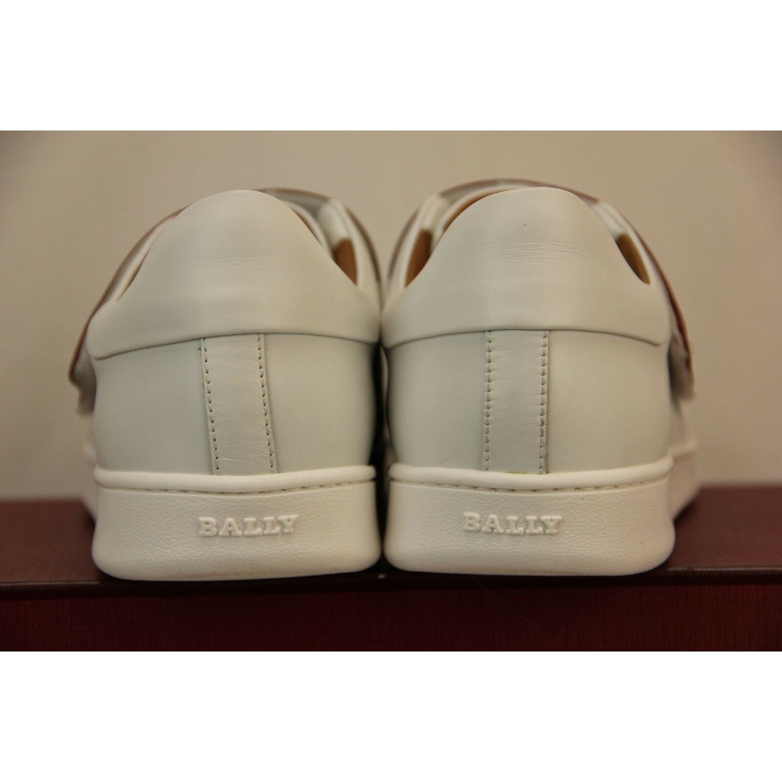 Bally 6213016 WILLET WHITE RED LEATHER LOGO SWISS SNEAKERS 11 44 Size US 11 / EU 44 - 4 Thumbnail