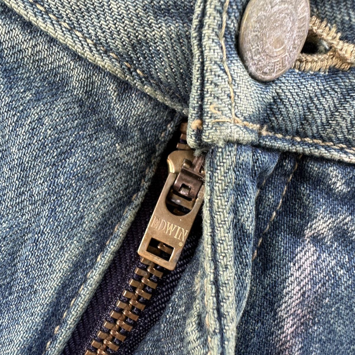 If Six Was Nine Vintage Edwin Dye Splash FLARE Denim Jean Pant W28 Size US 28 / EU 44 - 5 Thumbnail