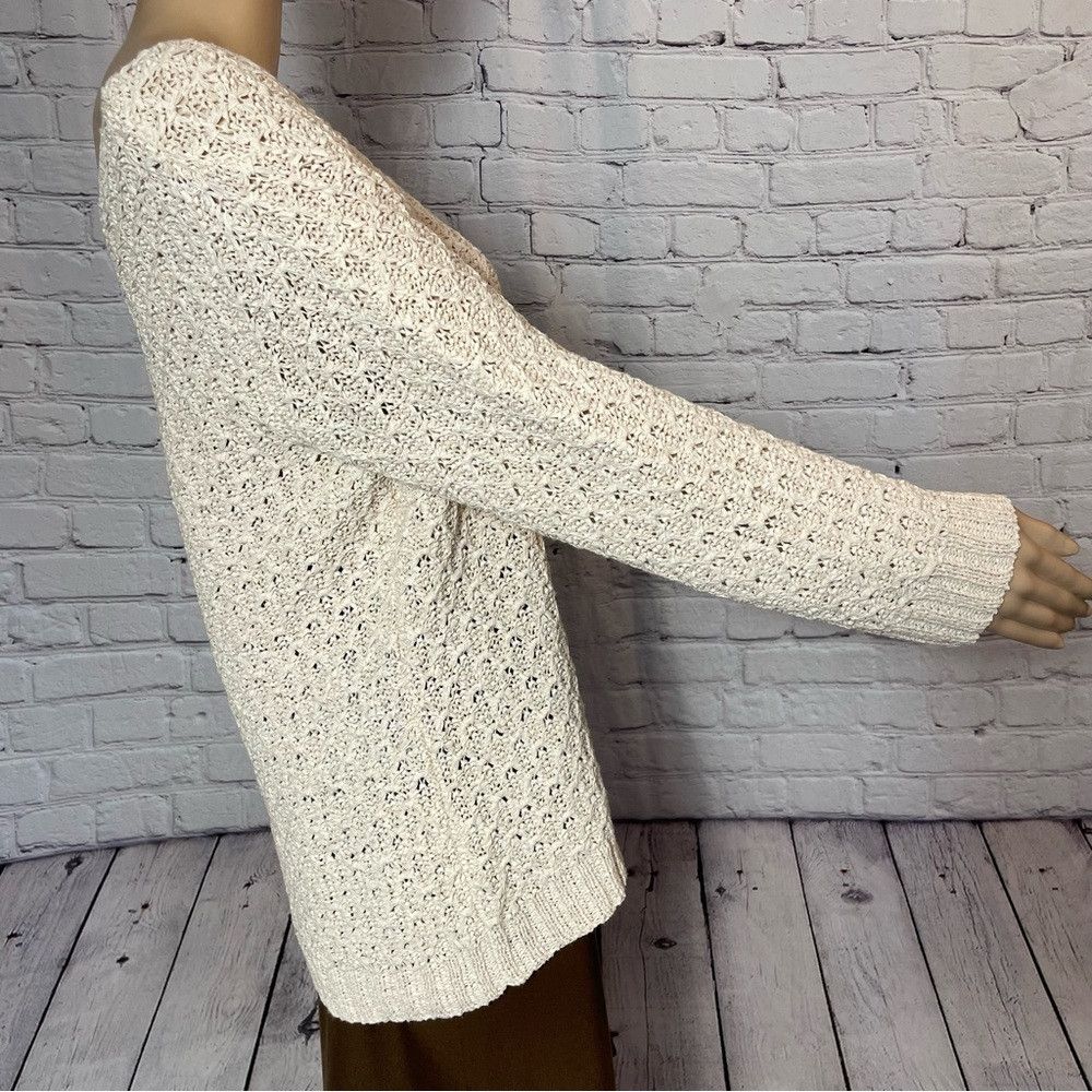 Jones New York Jones New York Pale Pink Knit Long Sleeve V-Neck V-Back Swe Size L / US 10 / IT 46 - 3 Thumbnail