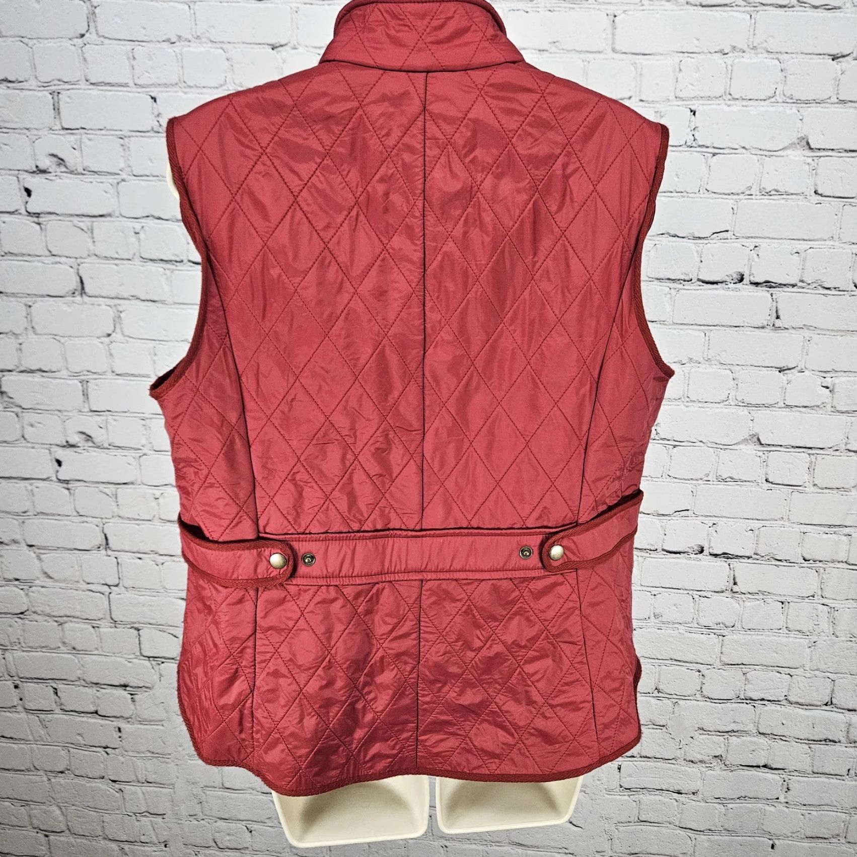 Talbots Talbots Jacket Women Vest Quilted Fleece Lined Full Zip Snap Gilet Short Sleeveless L Red Large Size L / US 10 / IT 46 - 2 Thumbnail