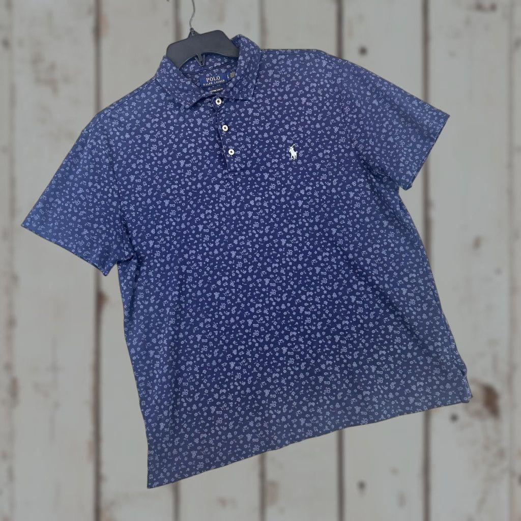 Polo Ralph Lauren Polo Ralph Lauren Shirt Mens Large Blue Floral Custom Slim Fit Short Sleeve Size US L / EU 52-54 / 3 - 1 Thumbnail