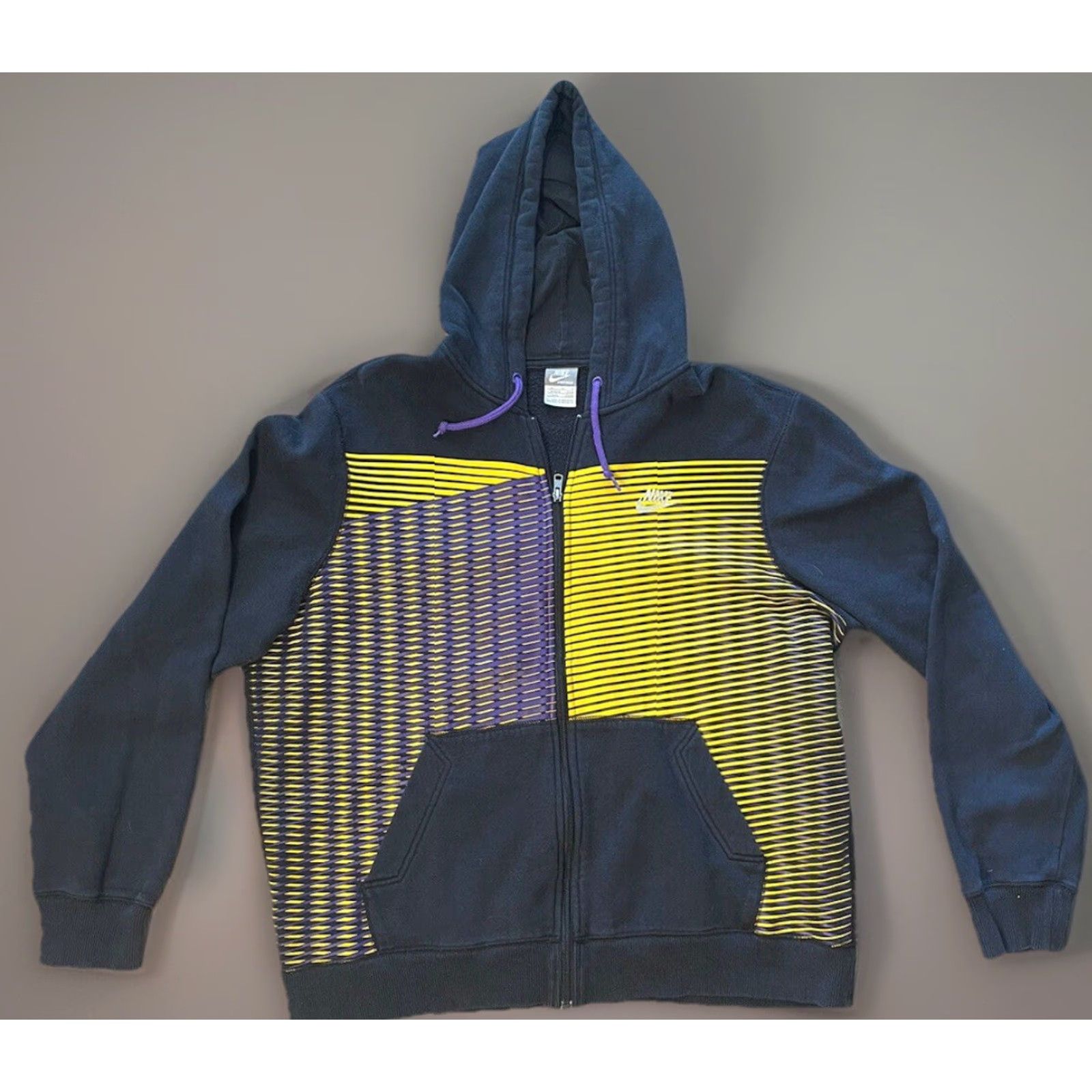 Nike Vintage Nike Hoodie XL Grey Lakers Purple Yellow Full Zip Sweatshirt Tag Y2K Size US XL / EU 56 / 4 - 2 Thumbnail