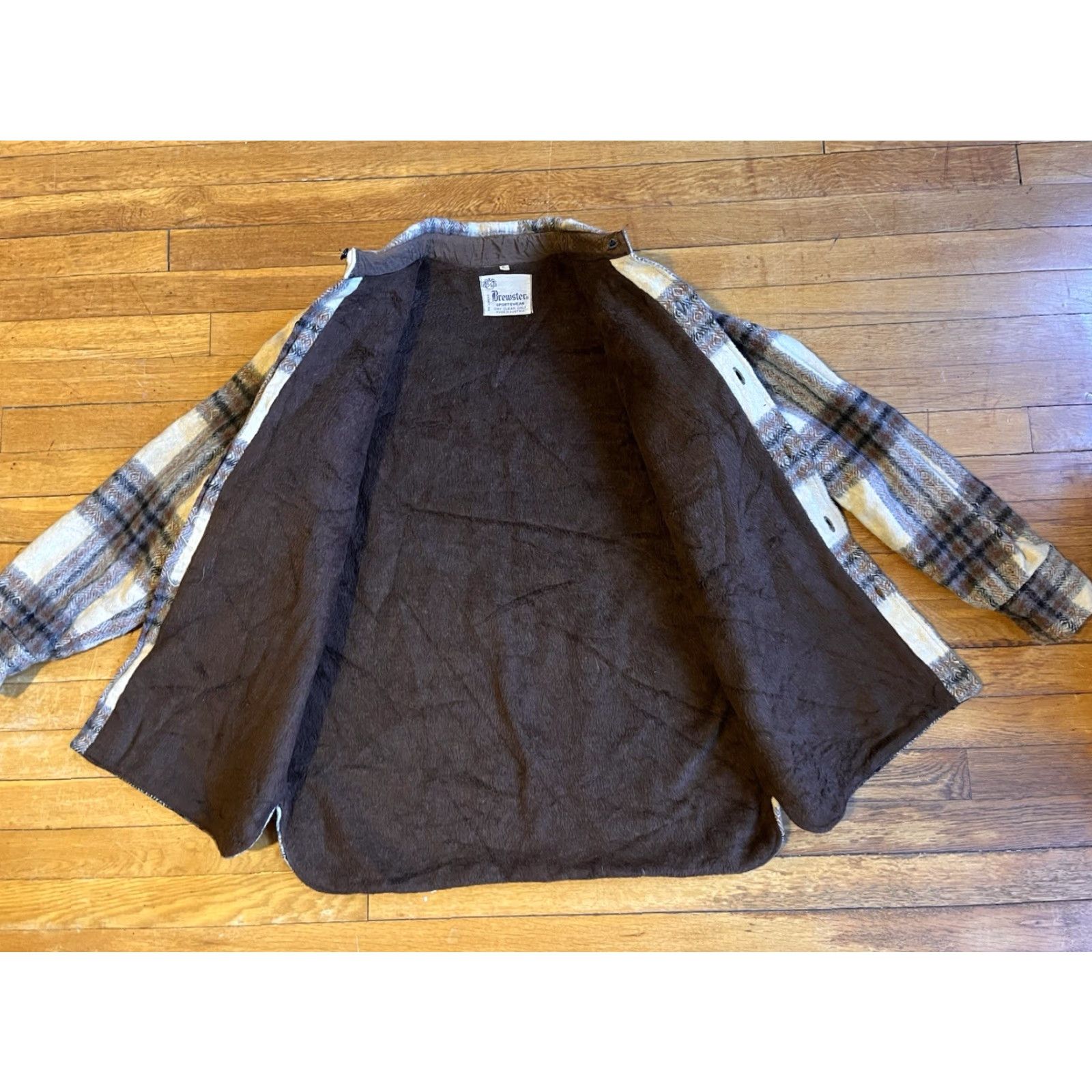 Vintage VINTAGE Brewster Sportswear Plaid Wool Shirt Jacket Men’s 42 Lined Faux Fur Wool Chest 46 Bomber Jacket Casual Workwear Mens Size US XL / EU 56 / 4 - 4 Thumbnail