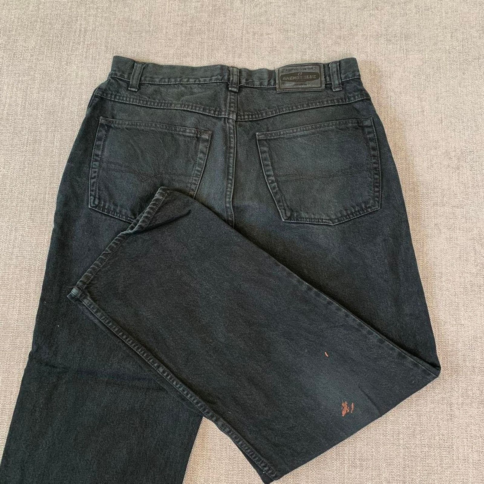 Anchor Blue Y2K Anchor Blue Wide Leg Black Denim Jeans Size US 36 / EU 52 - 2 Thumbnail