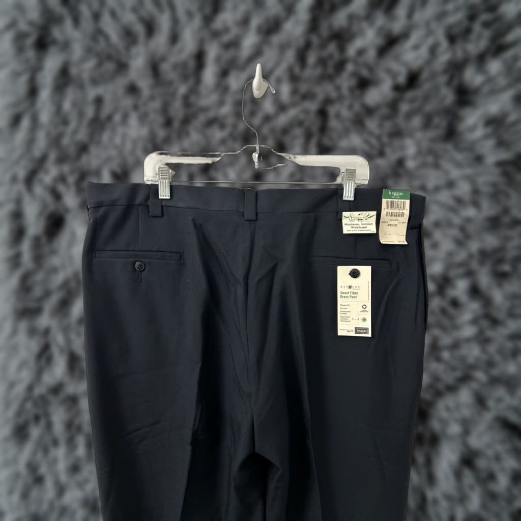 Haggar Haggar Dress Pants Mens 42x32 Navy Comfort Waistband Trousers NWT MSRP 70 5-Pocket Design Straight Leg Classic Fit Business Workwear Solid Blue Size US 42 / EU 58 - 1 Thumbnail