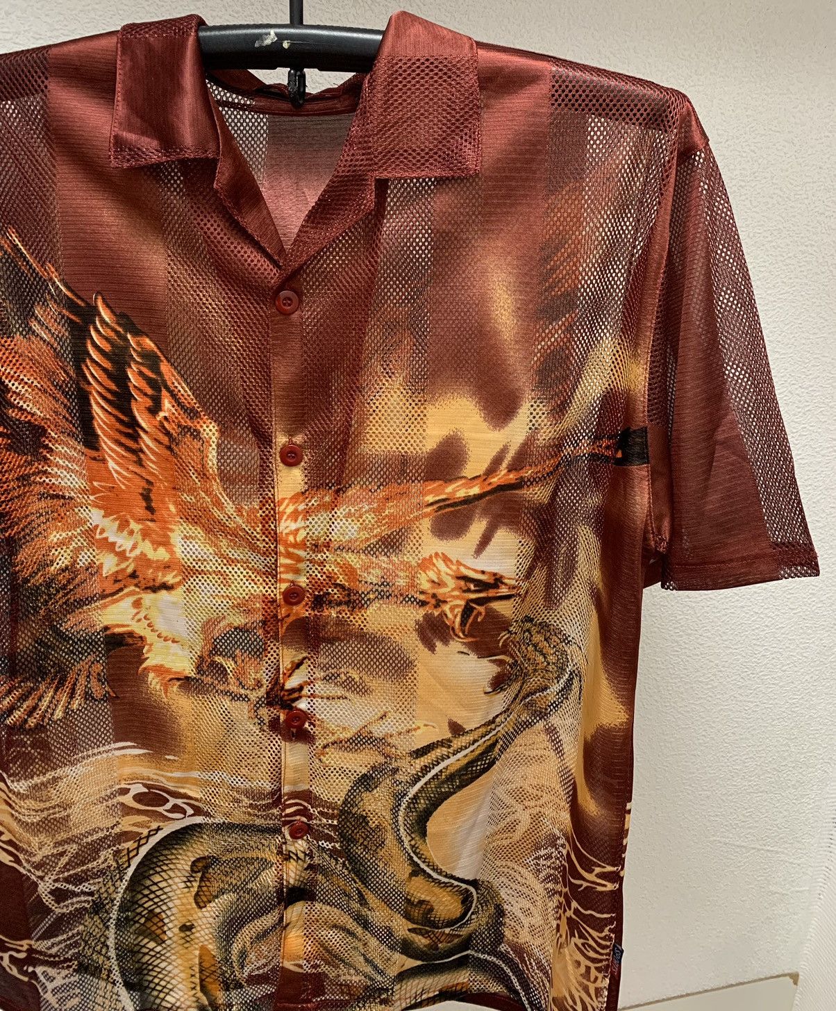 Other Dragon vintage drill y2k shirt Xl sz oversize crazy hawai Size US XL / EU 56 / 4 - 6 Thumbnail
