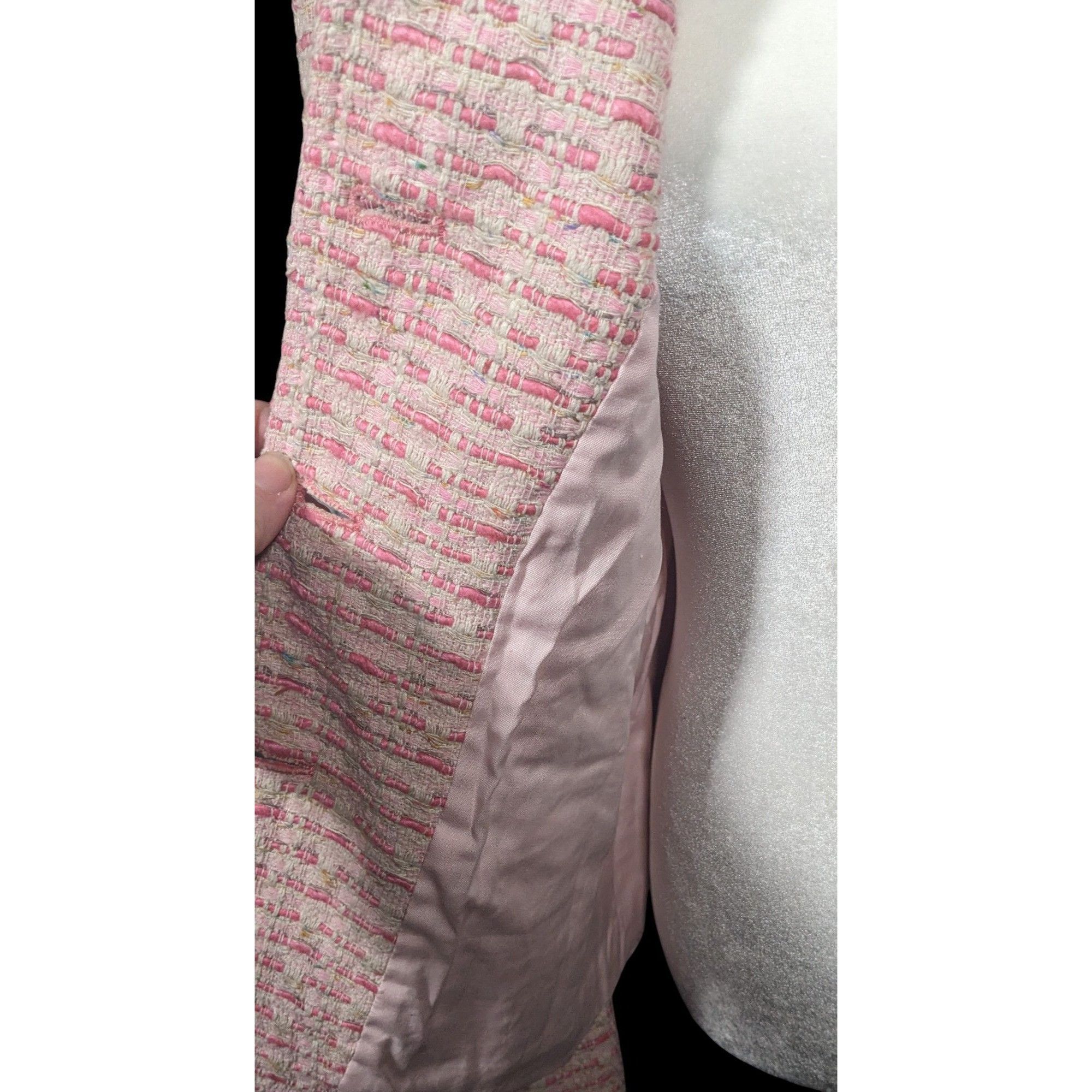 Other Vintage Textured Pink And White Woven Button Front Blazer Size M / US 6-8 / IT 42-44 - 5 Thumbnail