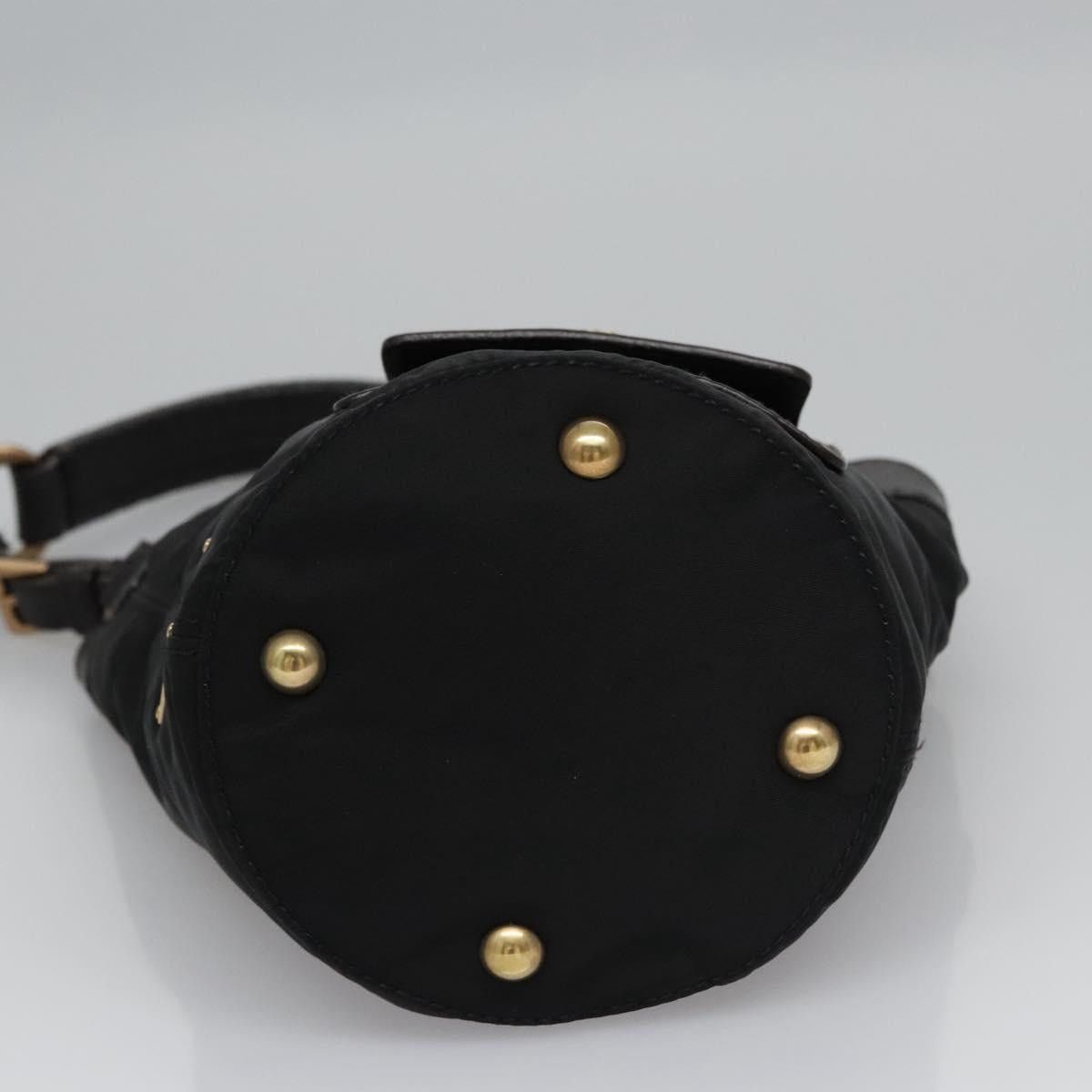 Prada PRADA Hand Bag Nylon Leather Black Gold Size ONE SIZE - 9 Thumbnail