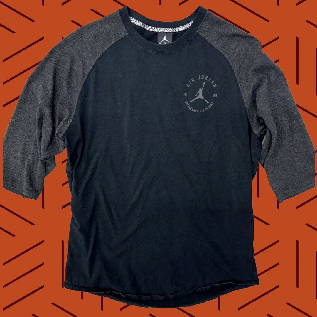 Jordan Brand Jordan Tee Mens XL Black Air Raglan Sleeve Baseball Men Size US XL / EU 56 / 4 - 1 Thumbnail