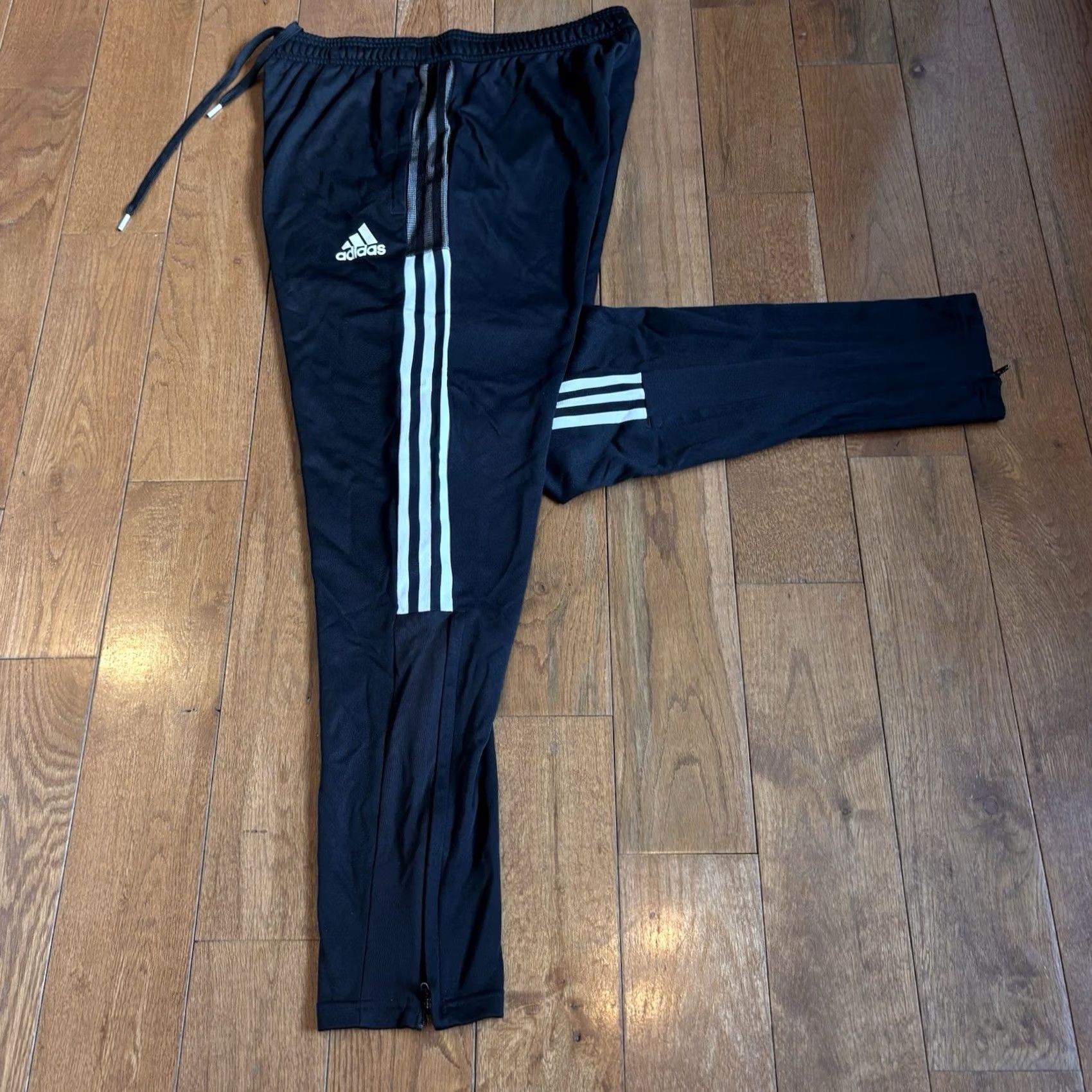 Adidas Adidas PrimeGreen AeroReady Track Pants L 30" Black White Mens Size US 33 - 2 Thumbnail
