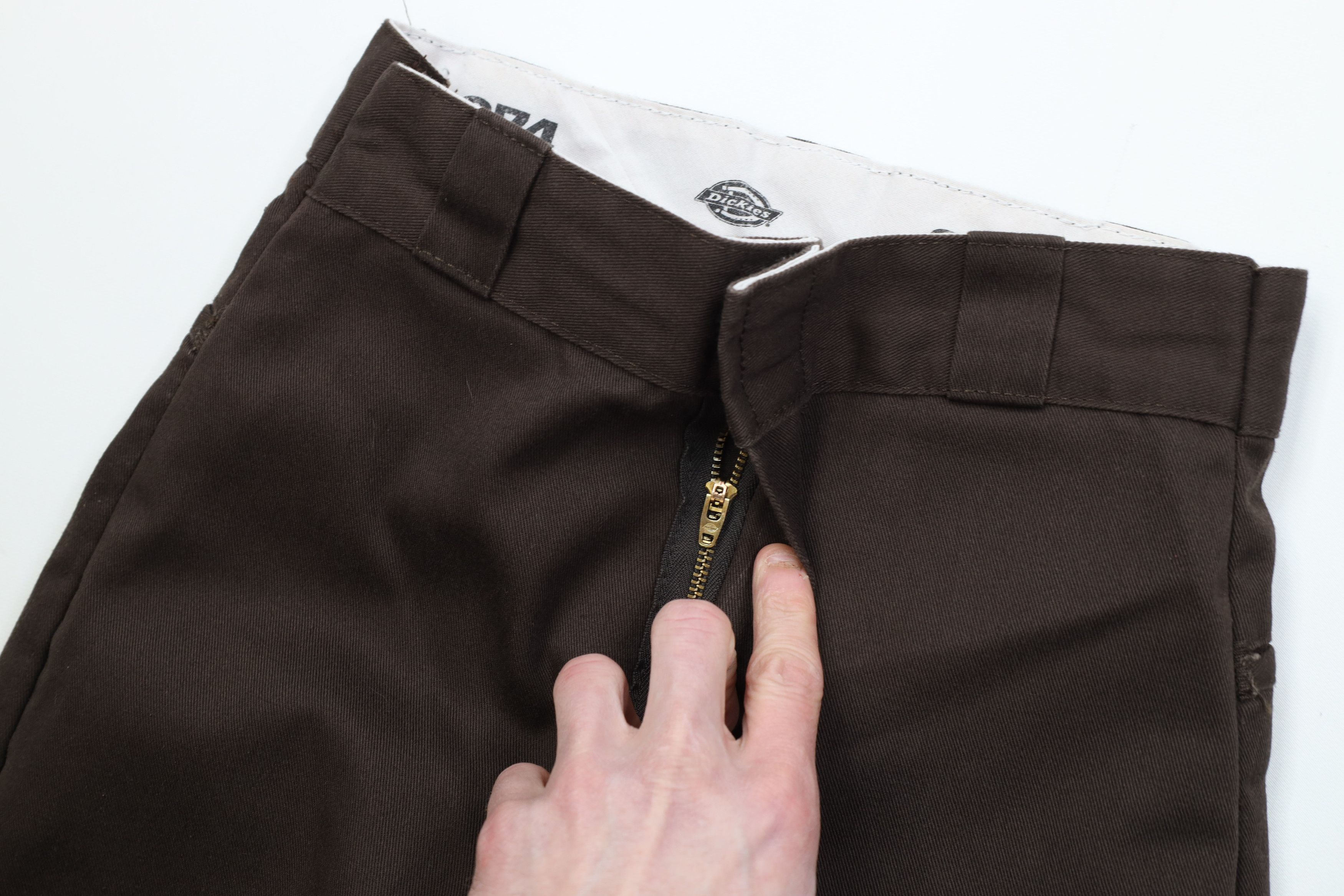 Dickies Vintage Y2K Dickies Hemmed Wide Leg Dungaree Pants Brown Size 25" / US 0 / IT 36 - 7 Thumbnail