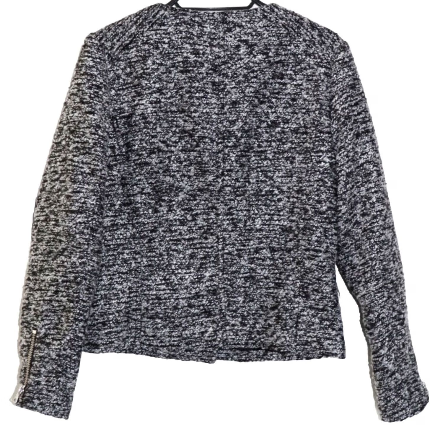 H&M VINTAGE? No. H&M Biker Jacket UK 10 Women’s Zip Up Black L/S Ladies Jacket Casual Regular Mens? Girls? Hmm. Size L / US 10 / IT 46 - 2 Thumbnail