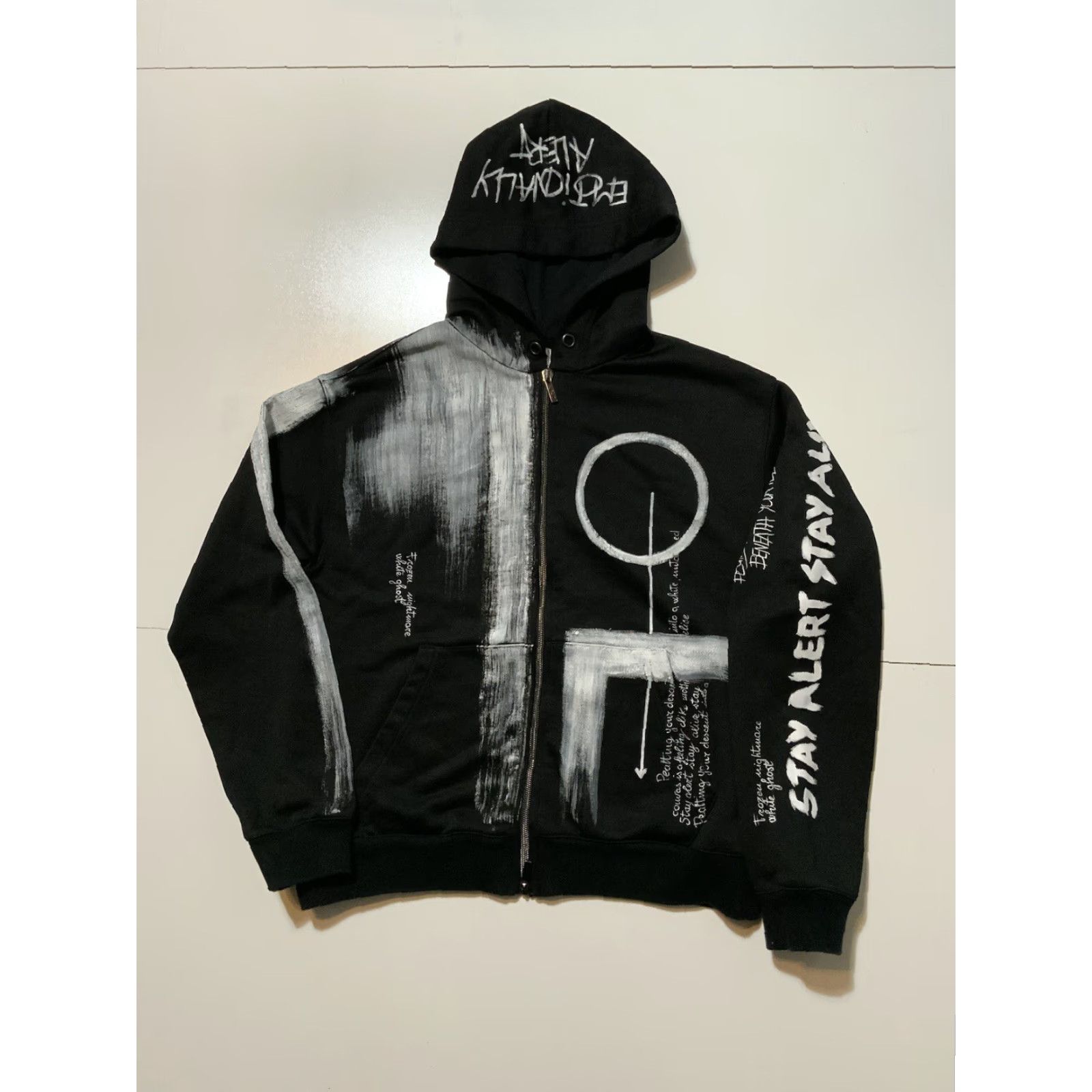 Vintage VINTAGE KRH Ghost Rider Made In Italy Zip Black Hoodie Sz. S Mens Size US S / EU 44-46 / 1 - 2 Thumbnail