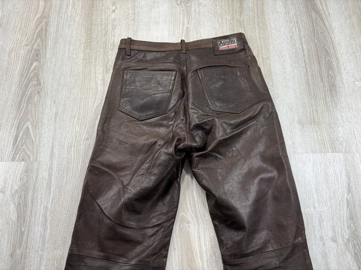 Genuine Leather × Leather × Vintage Womens biker motorcycle leather pants Apollo Size 29 Size 24" / US 00 / IT 34 - 11 Thumbnail