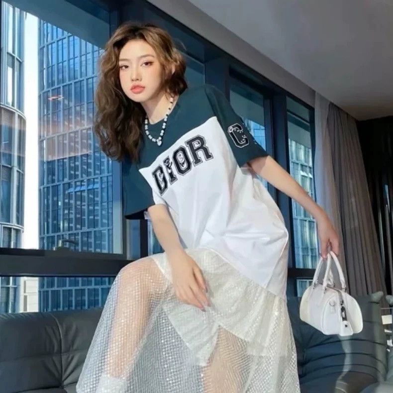 Dior Dior White and green stitching embroidery co-branded short Size S / US 4 / IT 40 - 8 Thumbnail