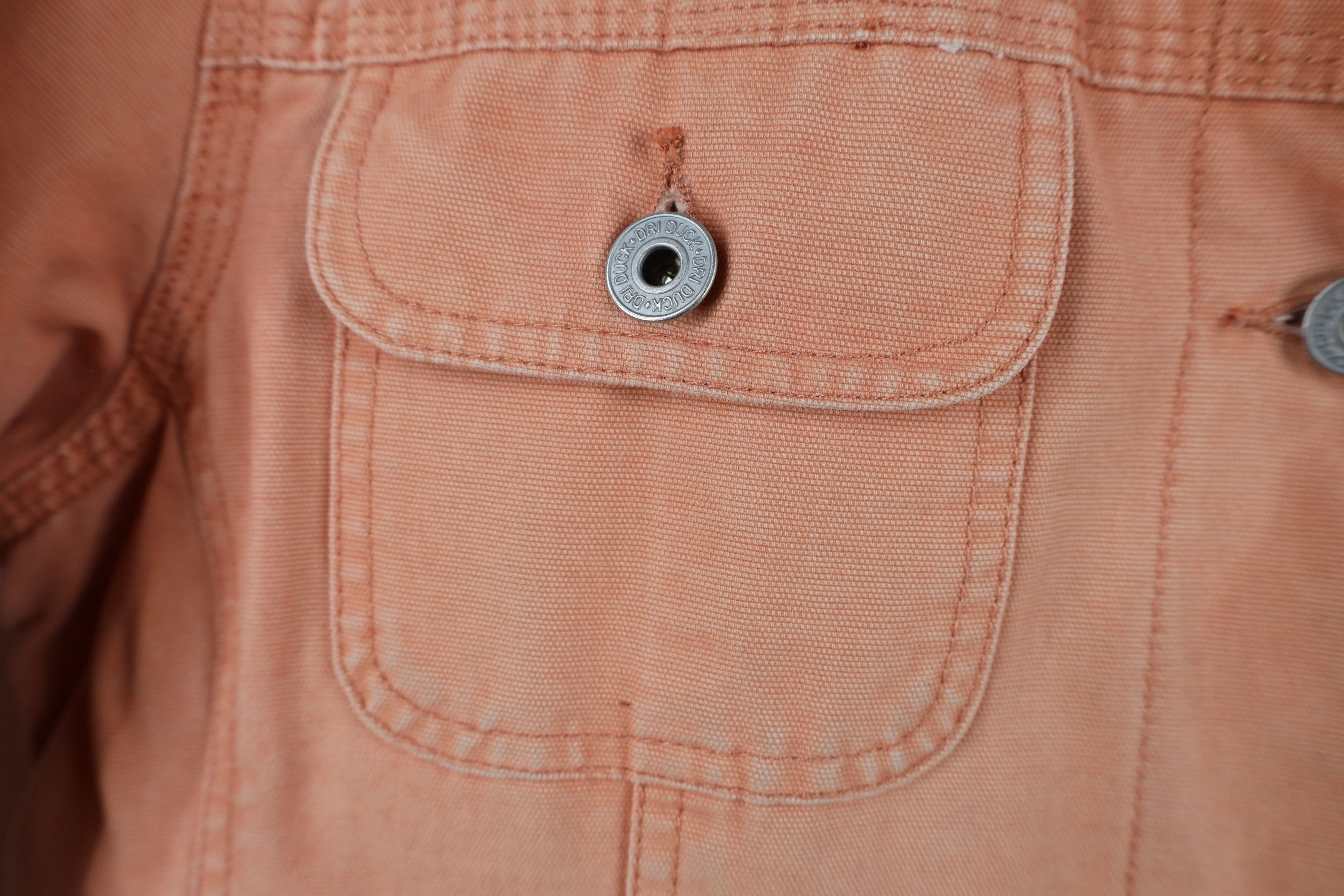 Vintage Vintage Y2K Streetwear Canvas Trucker Jacket Coral Pink Size L / US 10 / IT 46 - 7 Thumbnail