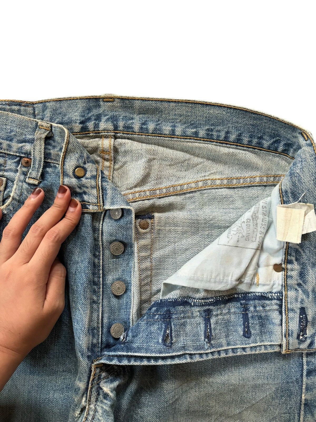 Levi's Vintage 90s Levis 503BXX Big E Selvedge Mud Wash Jeans Size US 31 - 5 Thumbnail