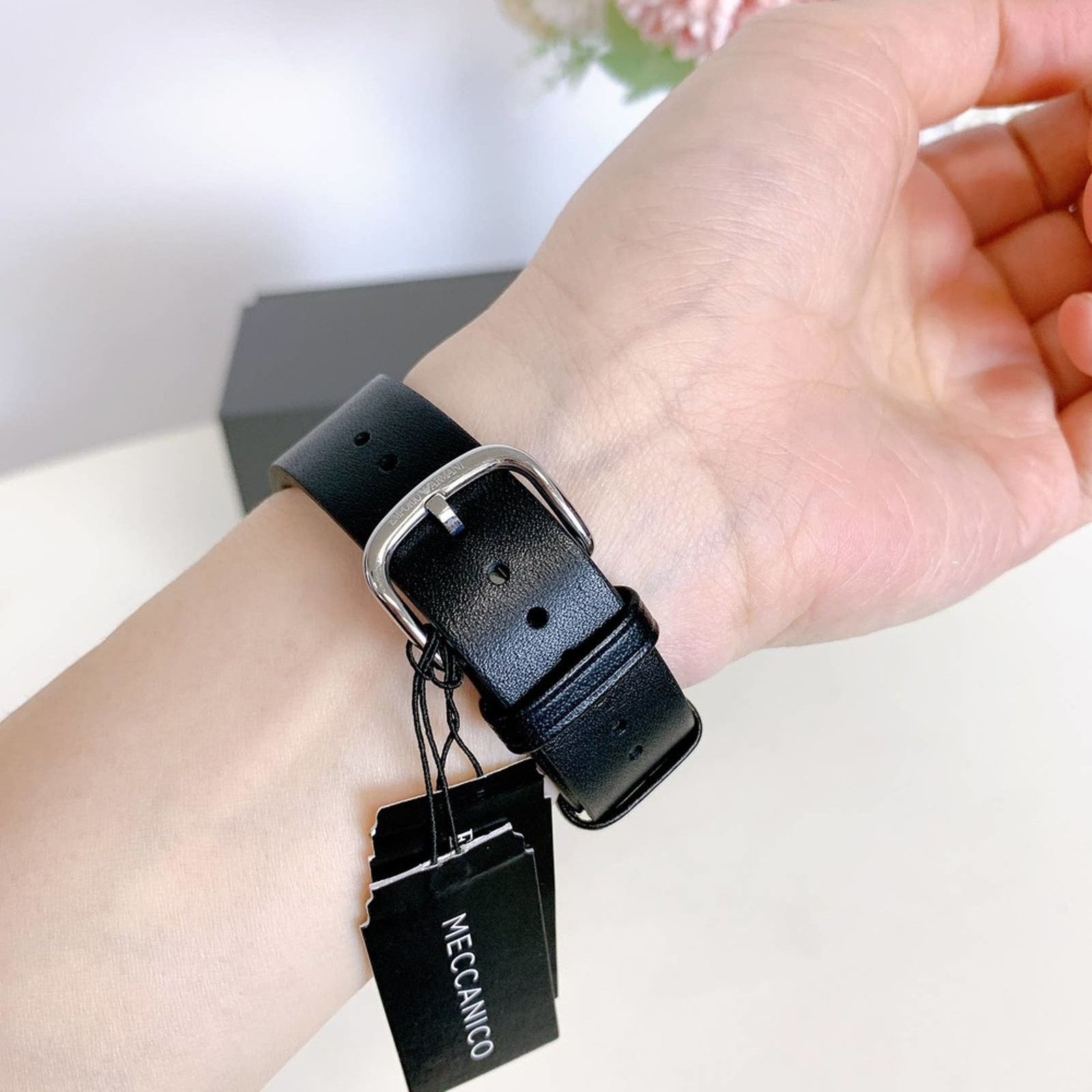 Emporio Armani Emporio Armani AR60026 Multifunction Black Leather Watch Size ONE SIZE - 7 Thumbnail