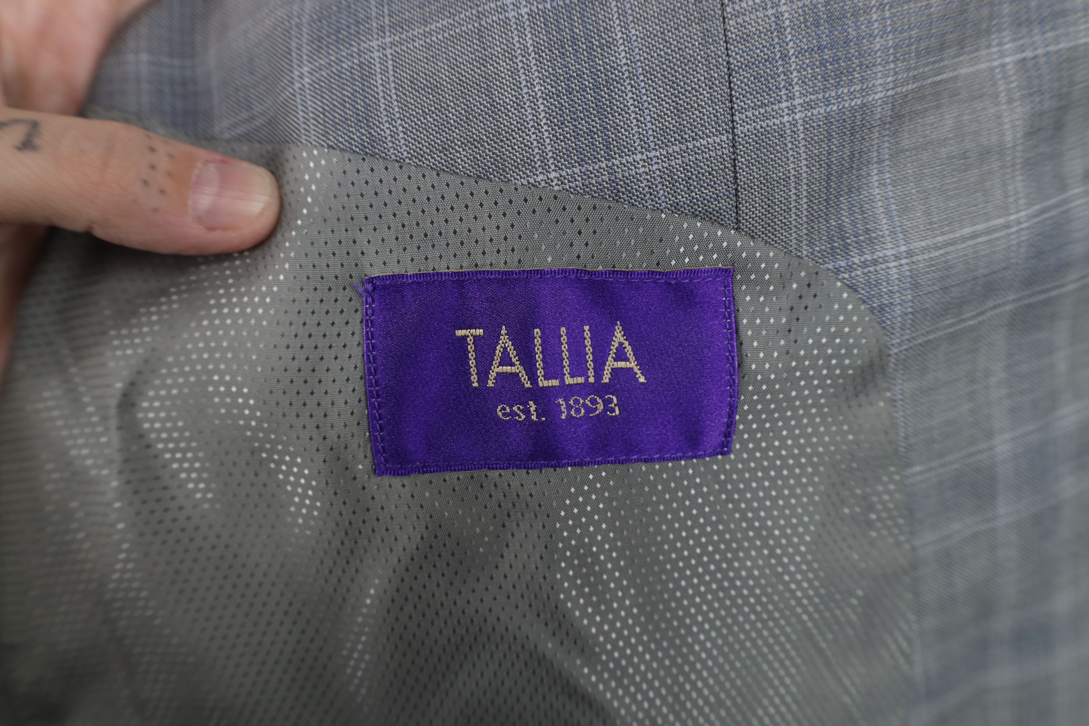 Tallia Tallia Sport Coat Suit Jacket Blazer Wedding Gray Plaid Size US XXL / EU 58 / 5 - 12 Thumbnail