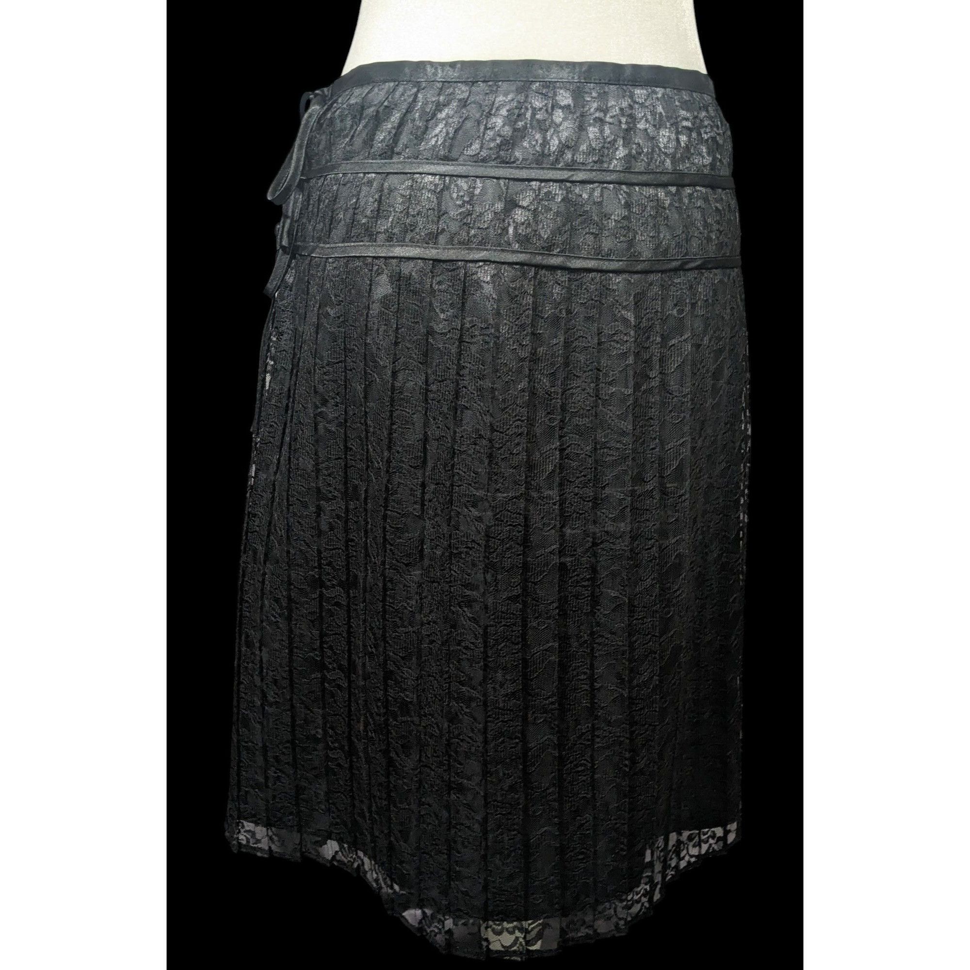 Other Apostrophe Gothic Lace Pleated Side Tie Formal Skirt Size 10 Size 32" / US 10 / IT 46 - 2 Thumbnail