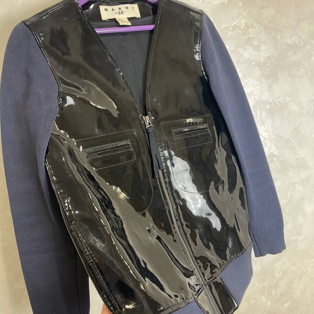 Marni Marni x H&M Patent Leather Zip Jacket Black Size EU 32 Size XS / US 0-2 / IT 36-38 - 3 Thumbnail