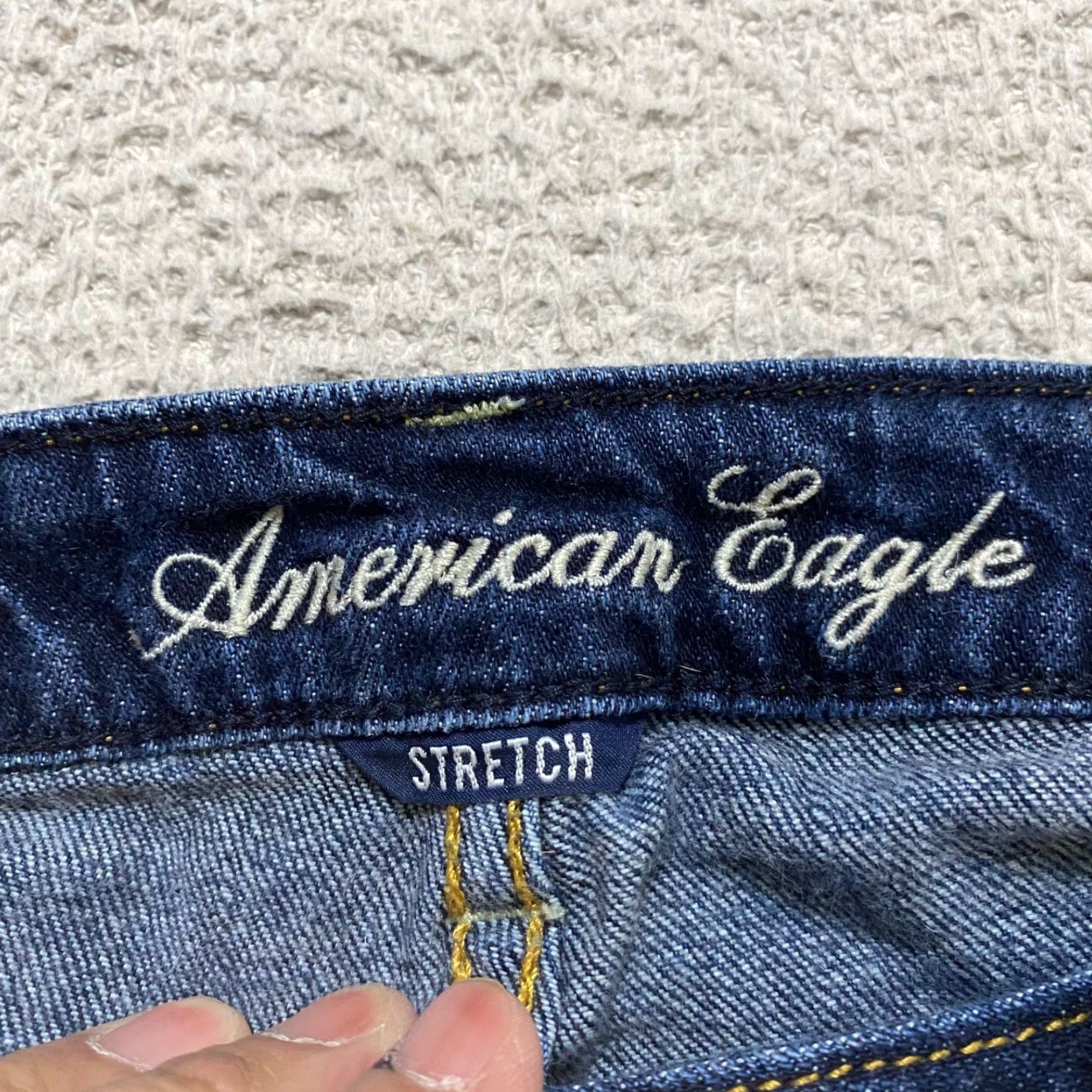 American Eagle Outfitters American Eagle Outfitters Jeans Women's 8 Blue Denim Dark Wash Skinny Low Rise 5-Pocket Stretch/Machine Washable Boys Girls Mens Womens Size 30" / US 8 / IT 44 - 3 Thumbnail