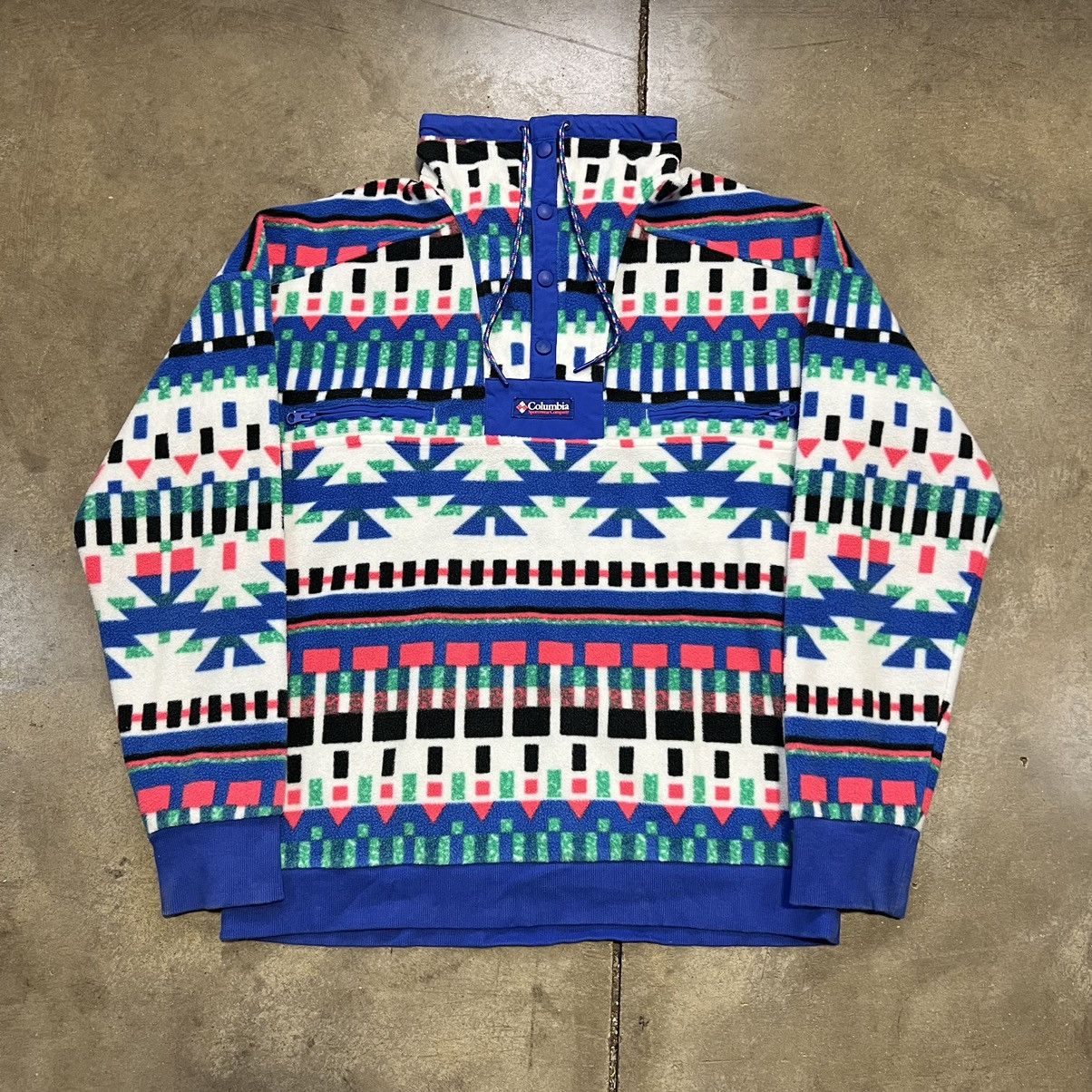 Columbia × Vintage Columbia Sportswear Powder Keg Fleece Sweatshirt Pullover Size US S / EU 44-46 / 1 - 1 Thumbnail