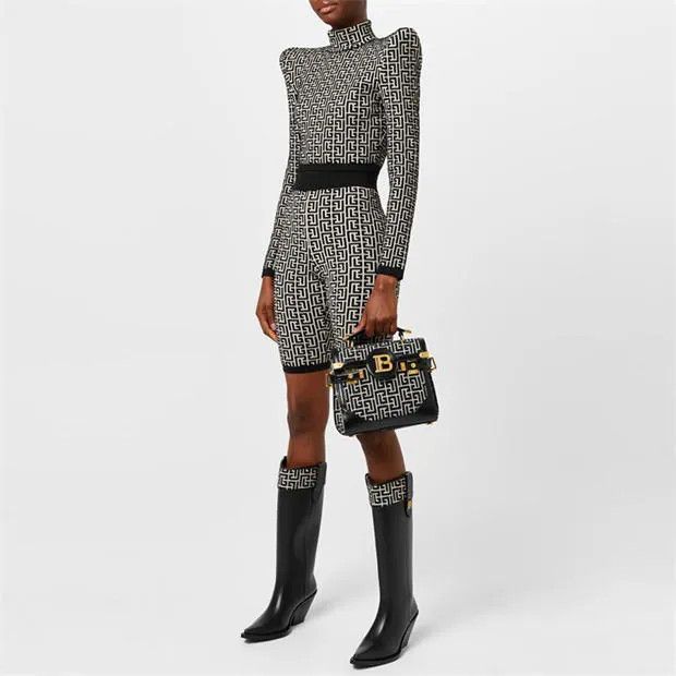 Balmain o1g2r1mq0924 Tess Rubber Boots in Ivoire & Noir Size US 7 / IT 37 - 6 Thumbnail