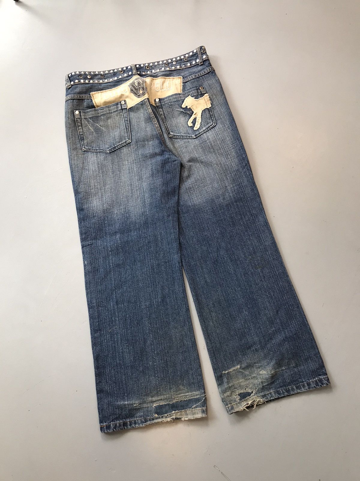 Vintage Rare vintage crazy studds waist belt baggy fit denim Size US 38 / EU 54 - 8 Thumbnail