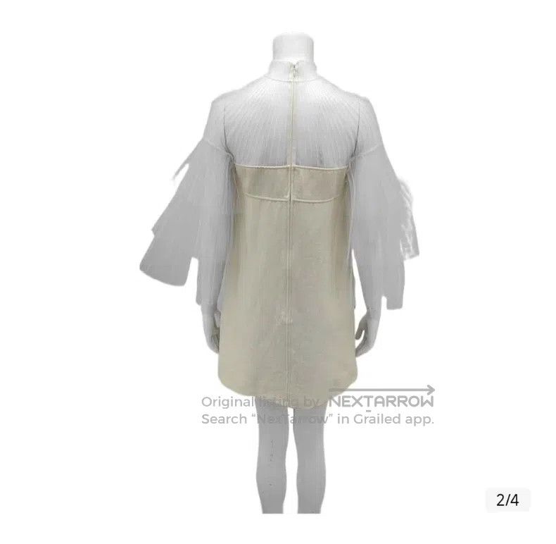 Valentino Valentino Milky white mesh ruffled wool silk dress Size M / US 6-8 / IT 42-44 - 3 Thumbnail