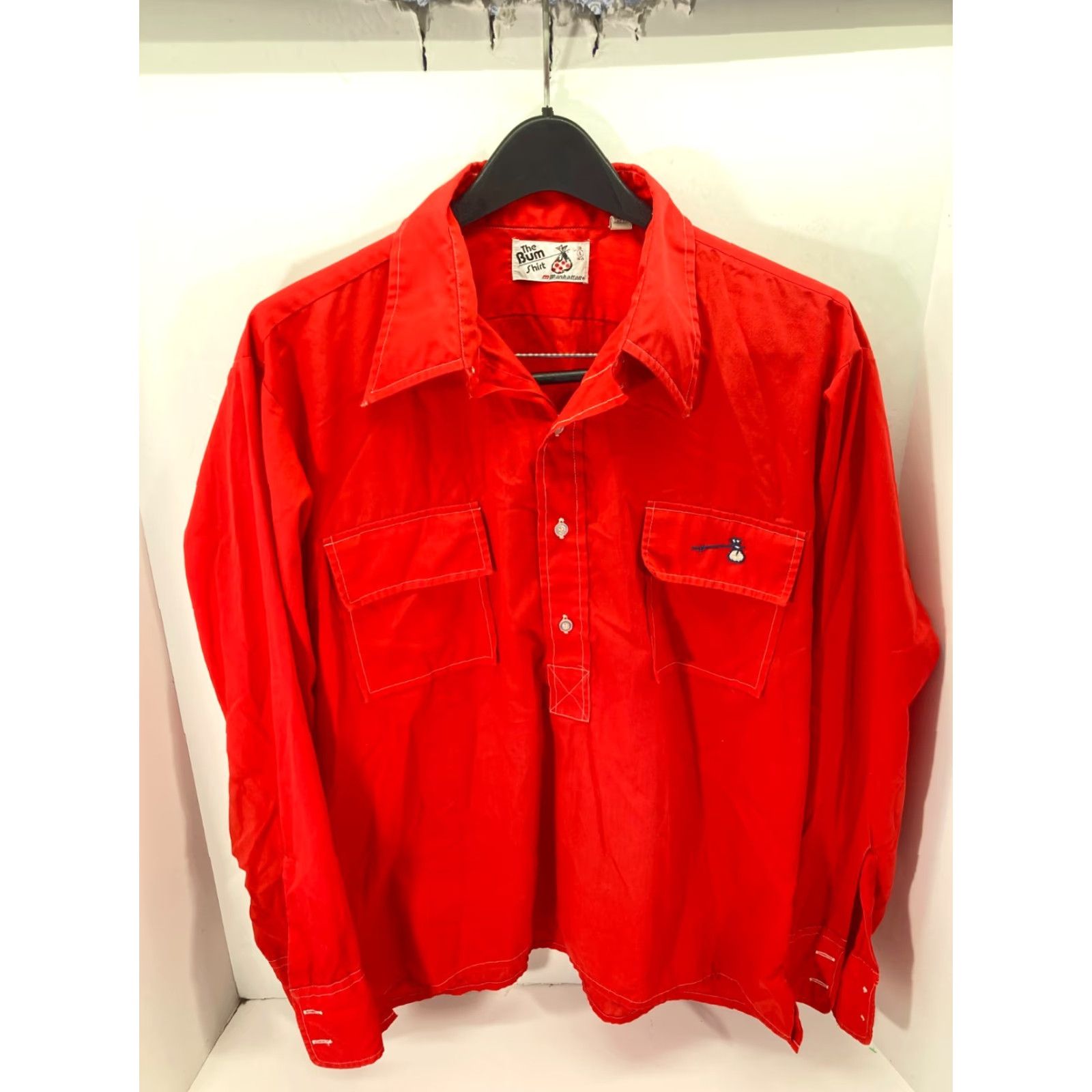 Vintage VINTAGE Bum Manhattan Pullover Shirt Mens L Red Button Long Sleeve 1970s Size US L / EU 52-54 / 3 - 2 Thumbnail