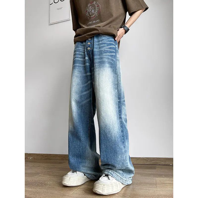 Japanese Brand × Jean Retro loose tie dye straight leg micro flared jeans Size US 32 / EU 48 - 1 Thumbnail