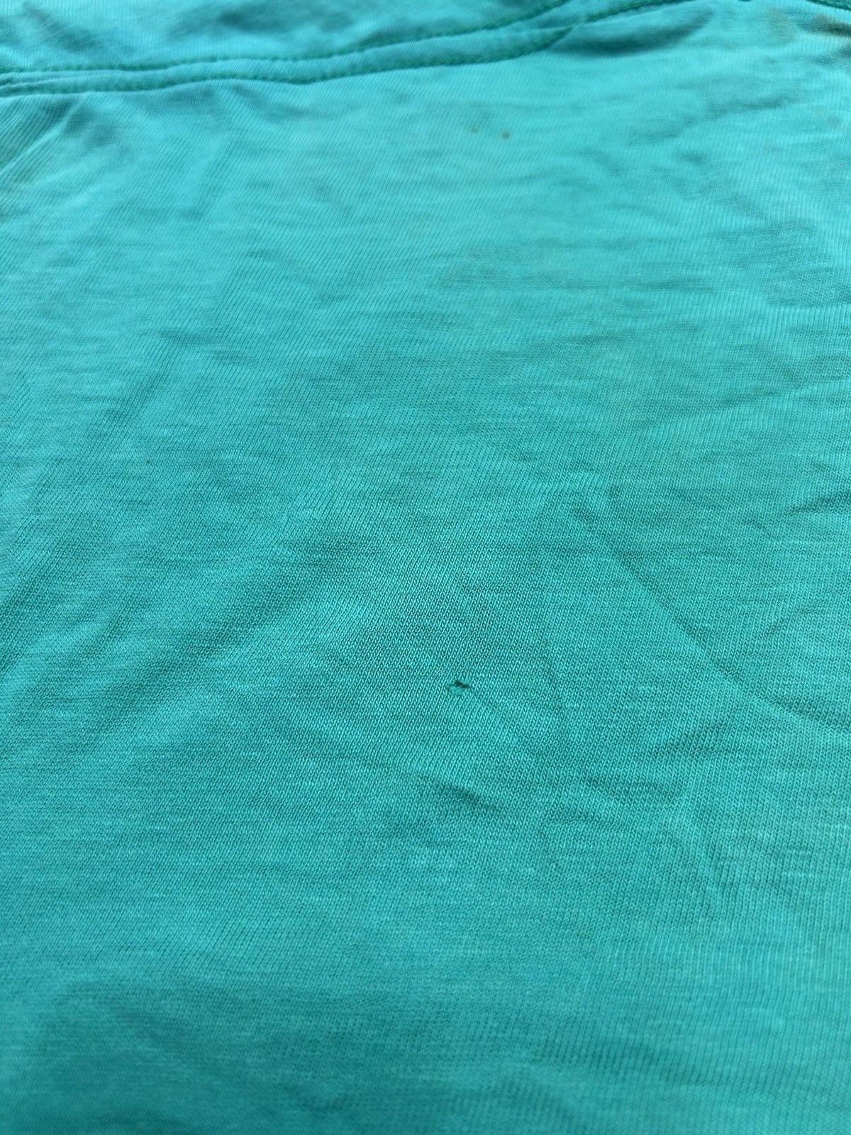 Vintage Vtg 80s pocket t shirt blank teal paint distressed cotton XL Size US XL / EU 56 / 4 - 12 Thumbnail