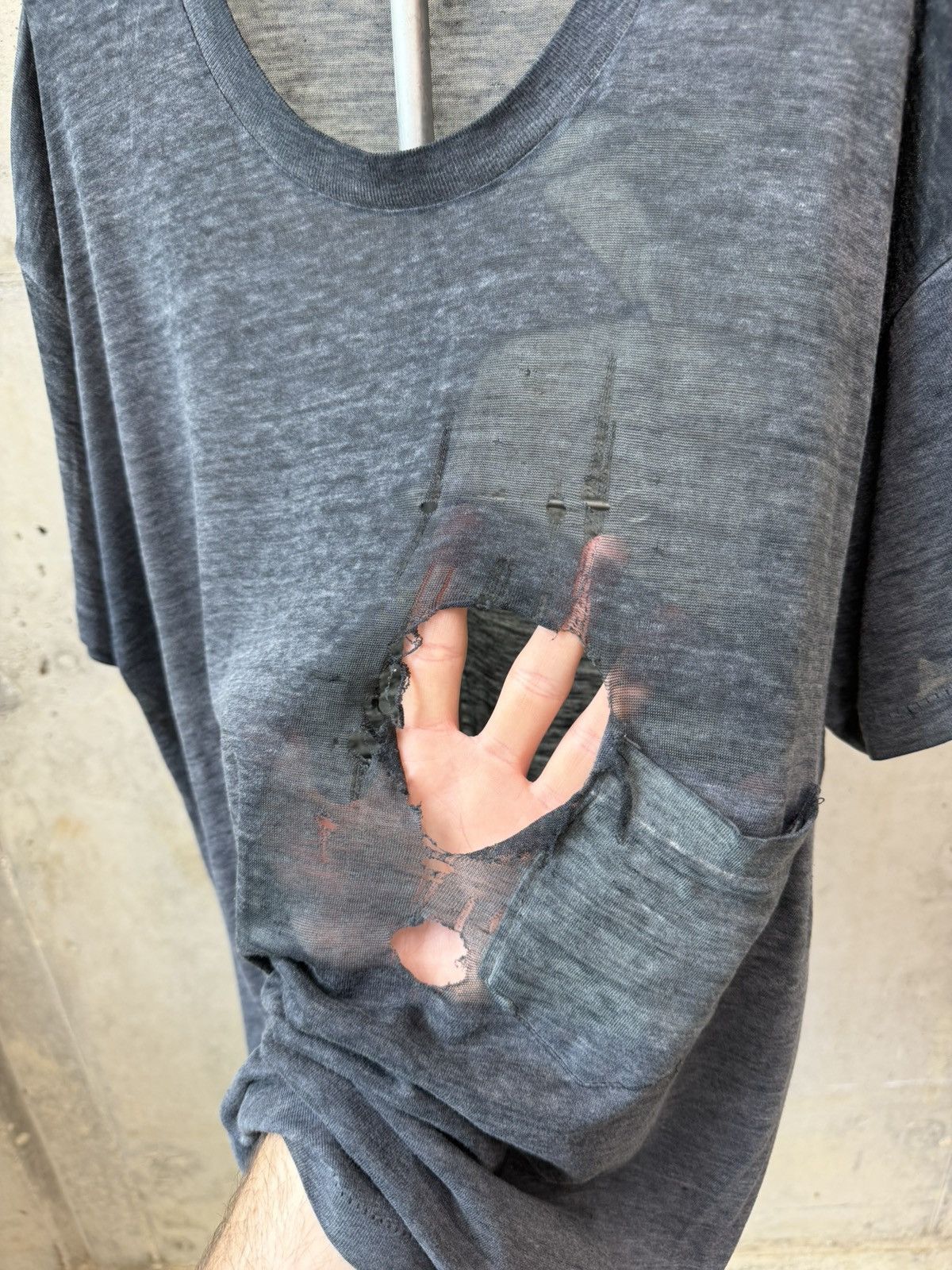 Vintage 80s Thrashed Faded Paper Thin Pocket T Shirt ERD Grunge Size US M / EU 48-50 / 2 - 4 Thumbnail