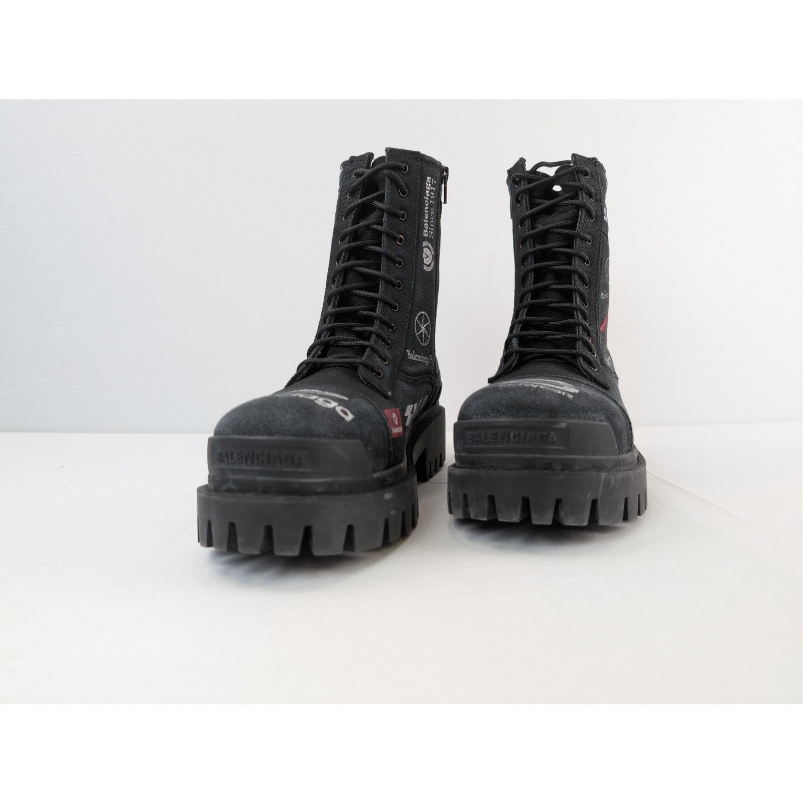 Balenciaga o1rshd1 Q:2 / Combat Strike L20 Cotton Canvas/Print Boot Size US 11 / EU 44 - 7 Thumbnail