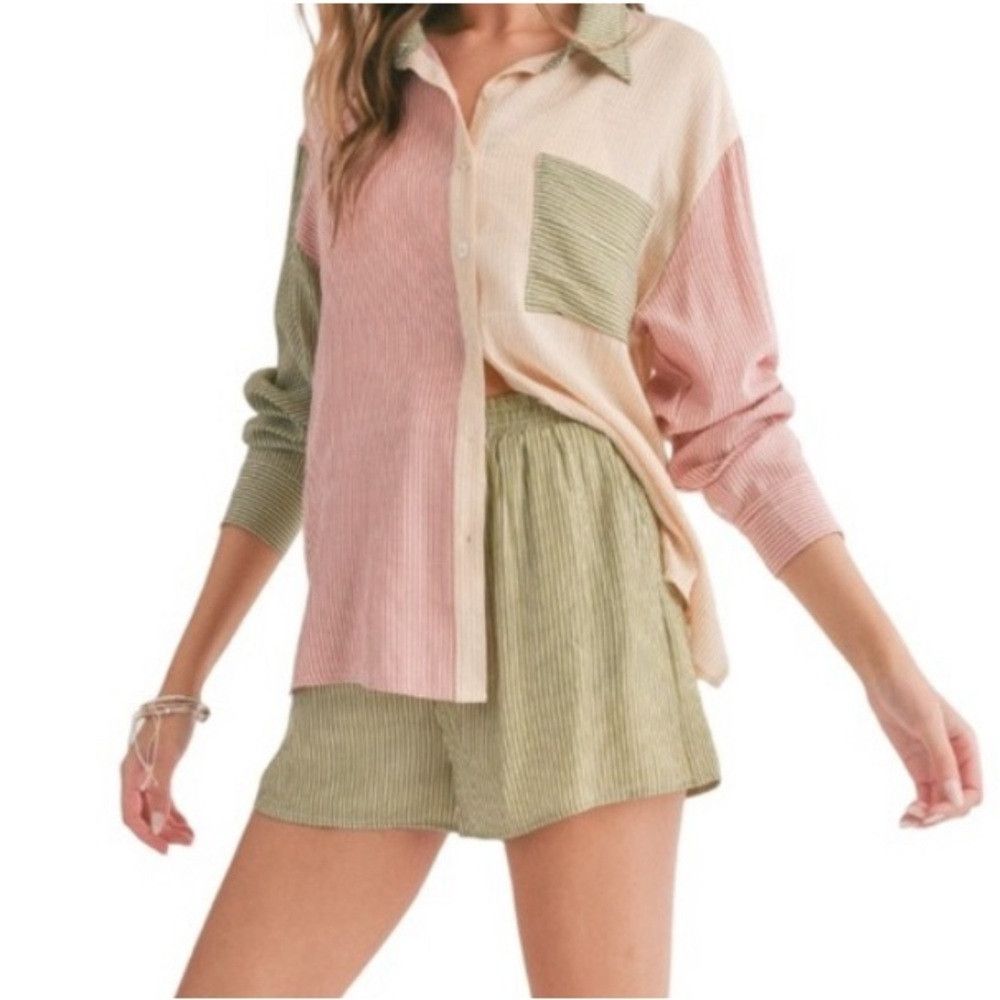 Other Sadie & Sage oasis Colorblock Shirt NWT Size M / US 6-8 / IT 42-44 - 5 Thumbnail