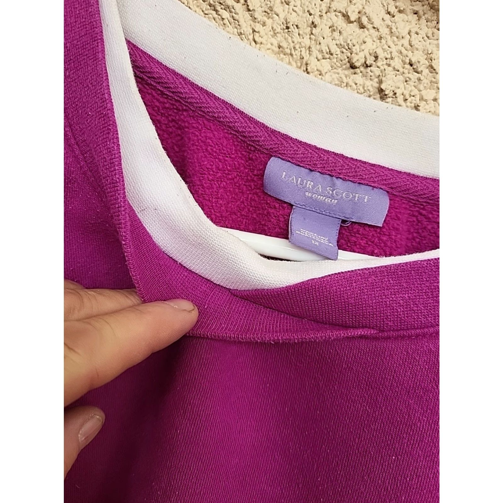 Vintage VINTAGE Laura Scott Sweatshirt Pullover 1X 80/20 Purple Women XL Crew Neck Long Sleeve Size XL / US 12-14 / IT 48-50 - 5 Thumbnail