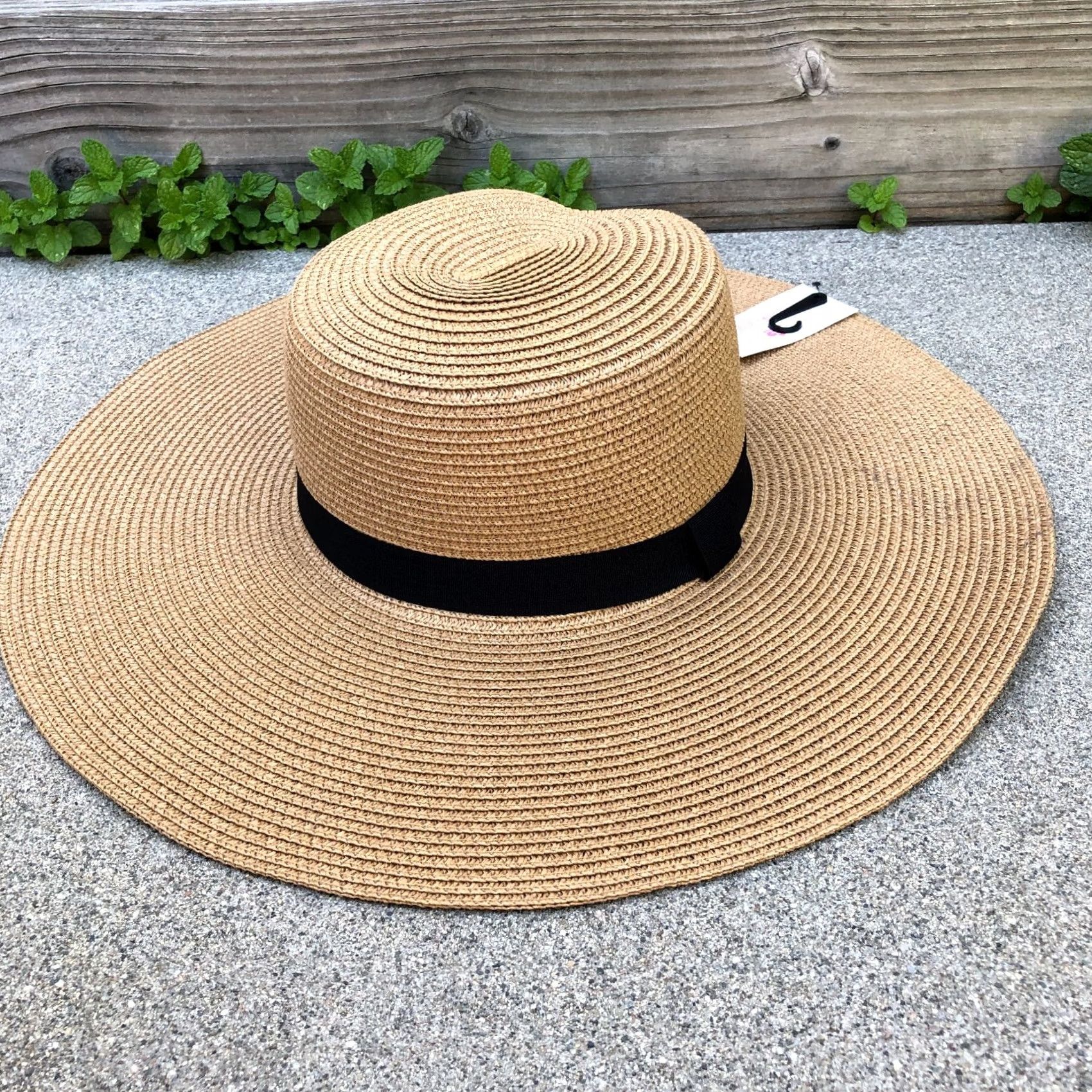 Vintage VINTAGE Orchid Love Sun Hat Women's Floppy Woven Beige 100% Paper 7 1/4 Wide Brim Cap Size ONE SIZE - 2 Thumbnail