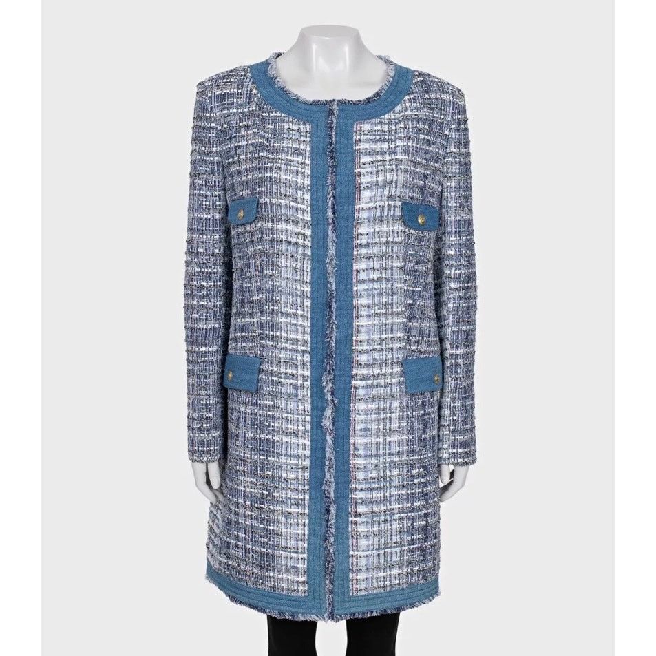 Pierre Balmain Pierre Balmain Hook-Front Cardigan - Blue, Size 40/L Size L / US 10 / IT 46 - 1 Thumbnail