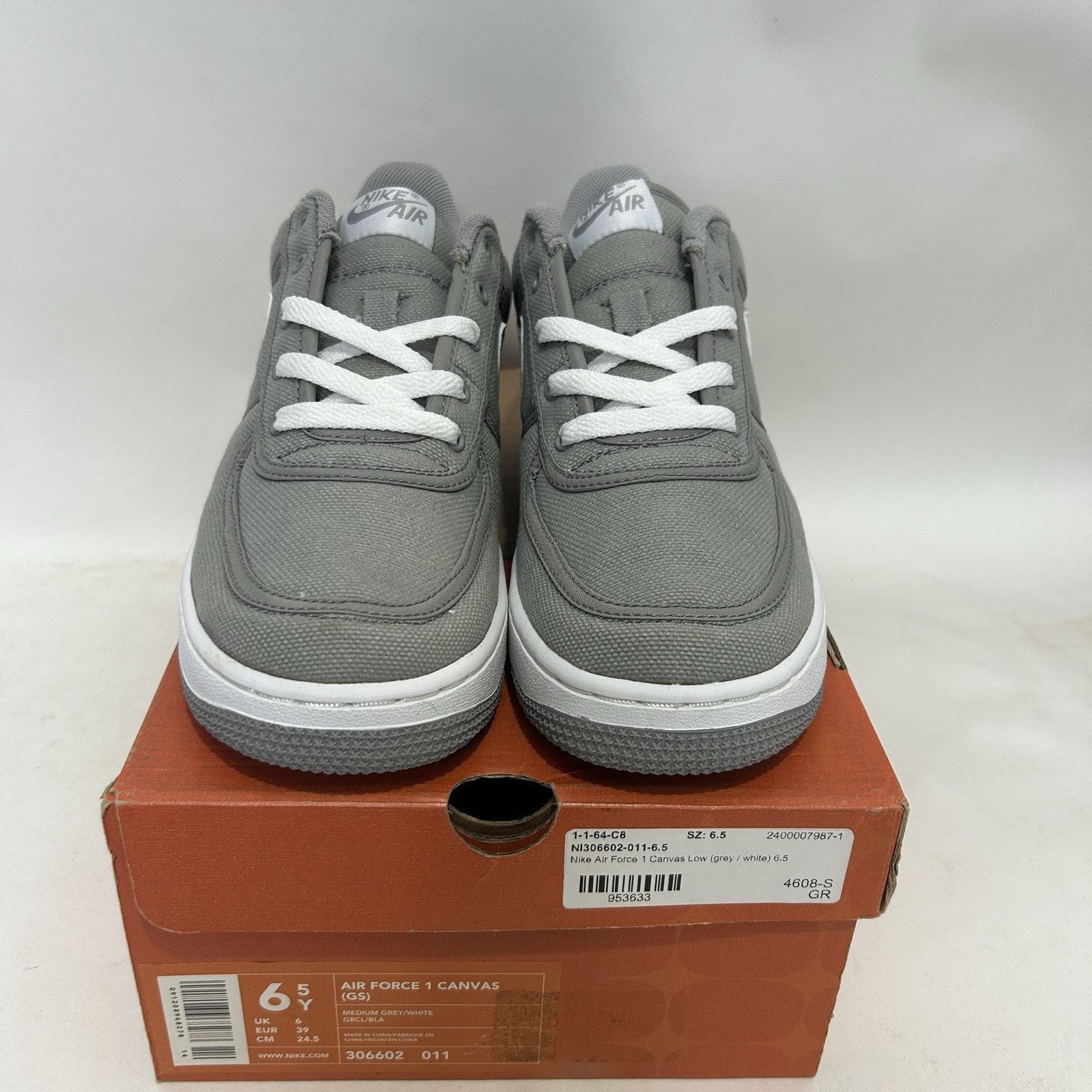 Nike Nike Air Force 1 GS Canvas “Medium Grey” Size US 8 / IT 38 - 2 Thumbnail