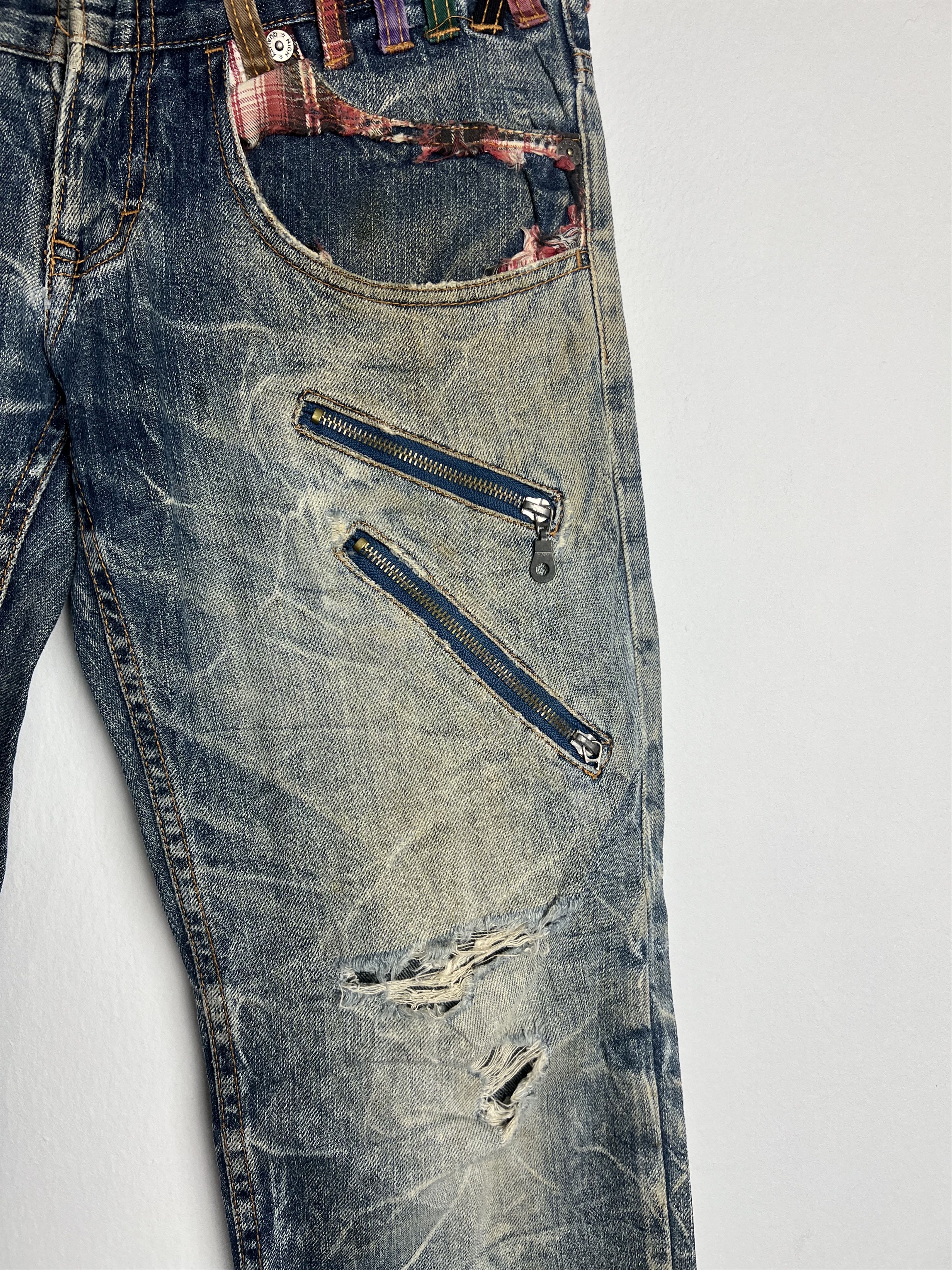 Unsound Rags Nylaus Double Waist Distressed Clawmark Denim Jeans Size US 30 / EU 46 - 7 Thumbnail