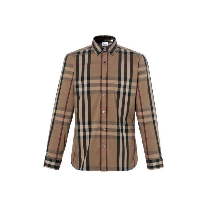 Burberry Burberry Burberry Brown Plaid Long Sleeve Shirt for Men-25 Size US XS / EU 42 / 0 - 1 Thumbnail