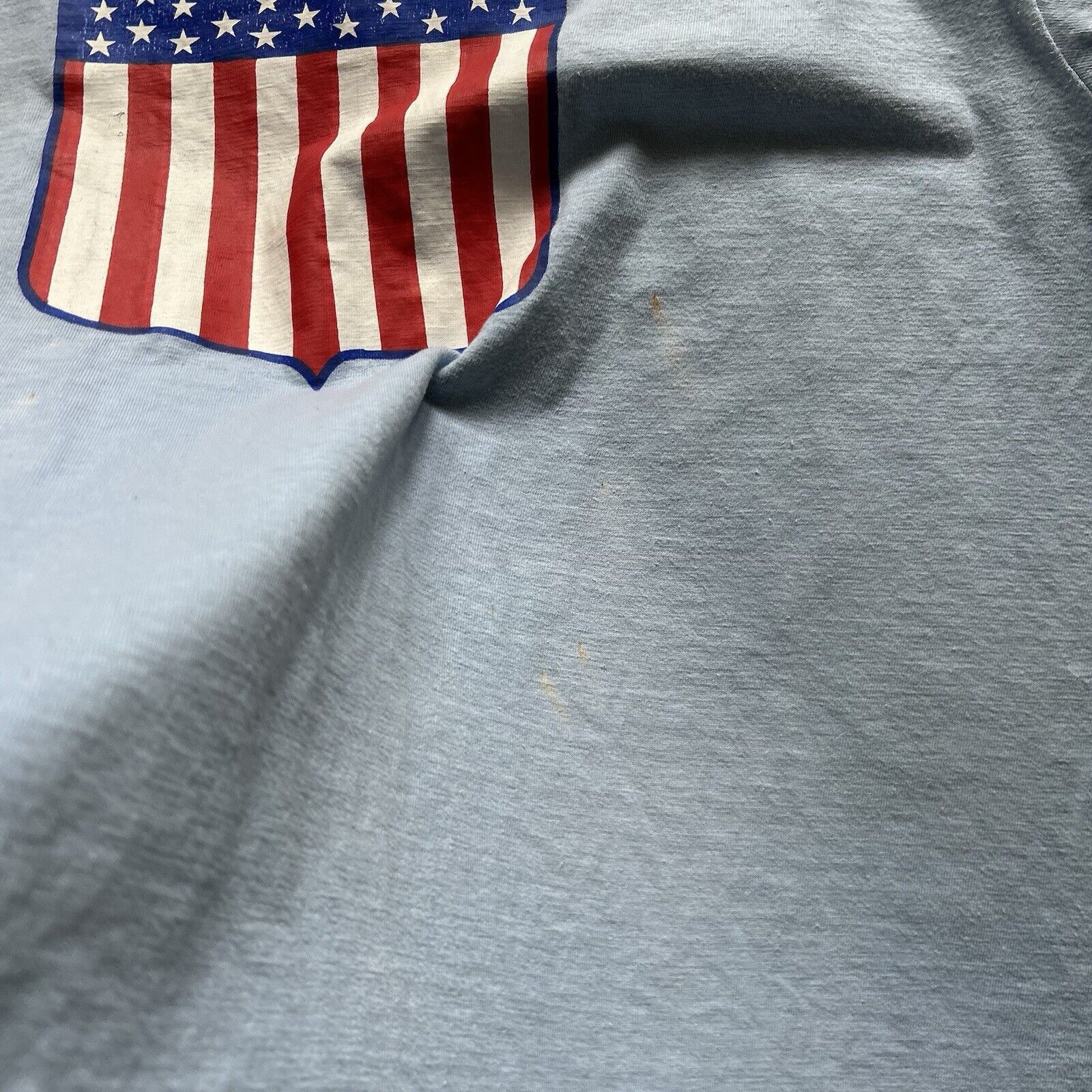 Vintage Vintage 90s USA Flag America T Shirt XL Blue Hanes Beefy T Size US XL / EU 56 / 4 - 6 Thumbnail