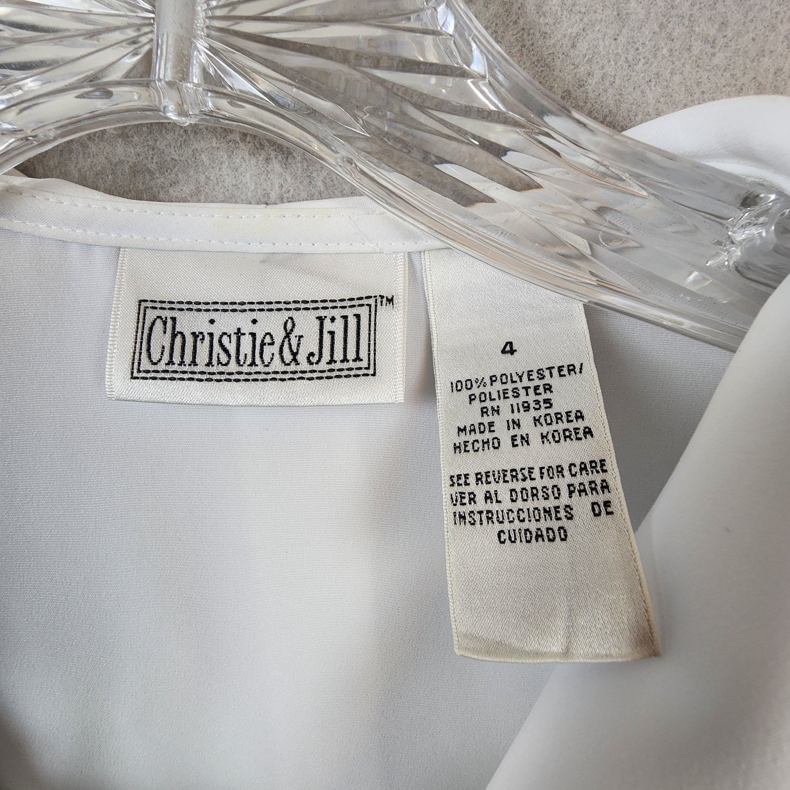 Other Christie & Jill Ruffle Front Blouse Size 4 White Long Sleeve Size S / US 4 / IT 40 - 9 Thumbnail