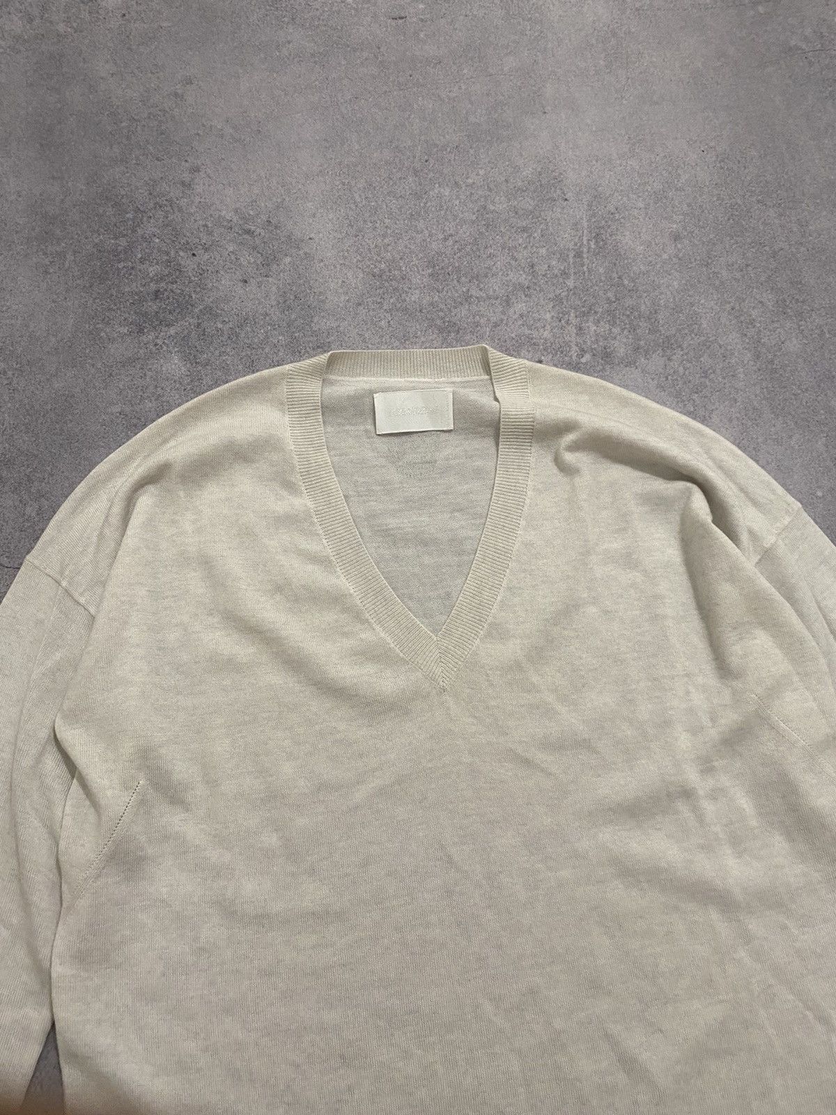 Zadig & Voltaire Zadig&Voltaire V-Neck Merino Wool Sweater Light Beige Size L / US 10 / IT 46 - 2 Thumbnail