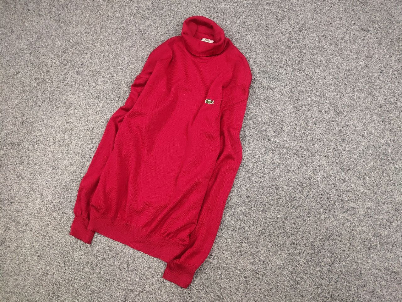 Lacoste Vintage 90's Lacoste Logo Red Wool Turtleneck Sweater Size US XL / EU 56 / 4 - 5 Thumbnail