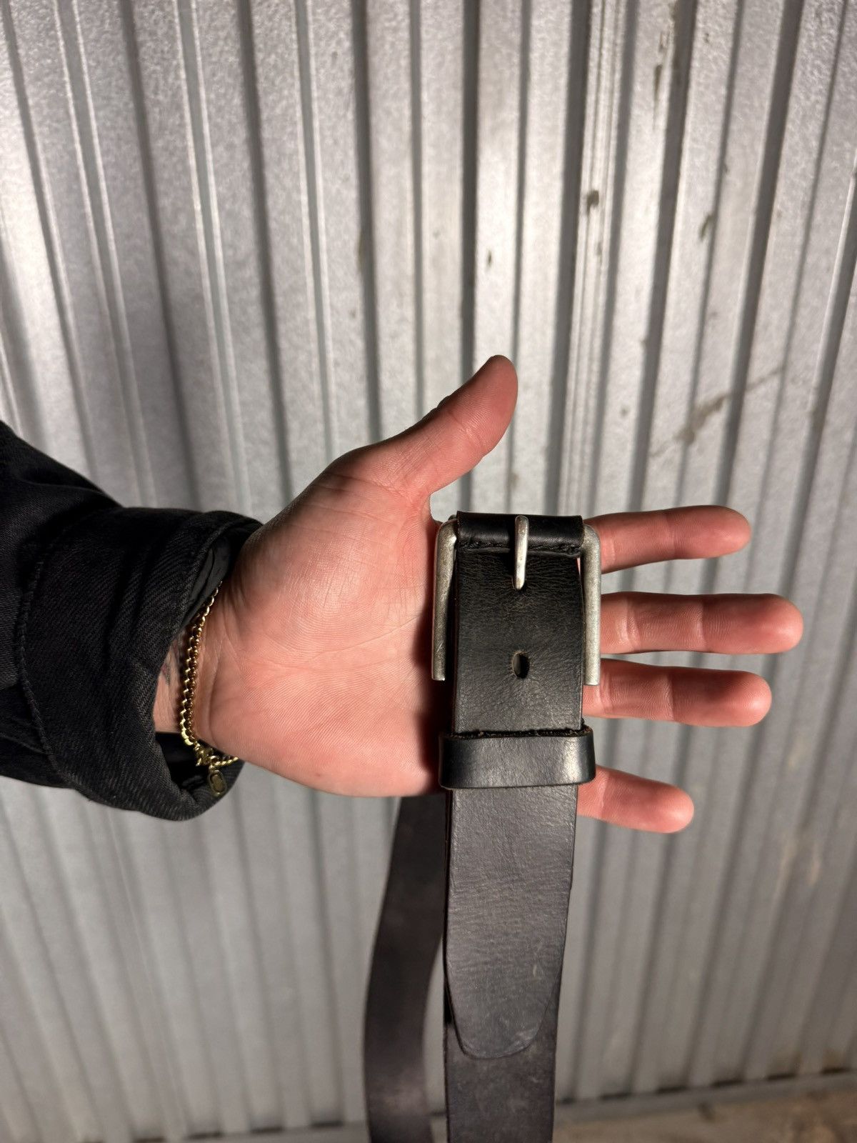 Timberland Vintage Timberland Black Leather Belt Size 36 - 3 Thumbnail