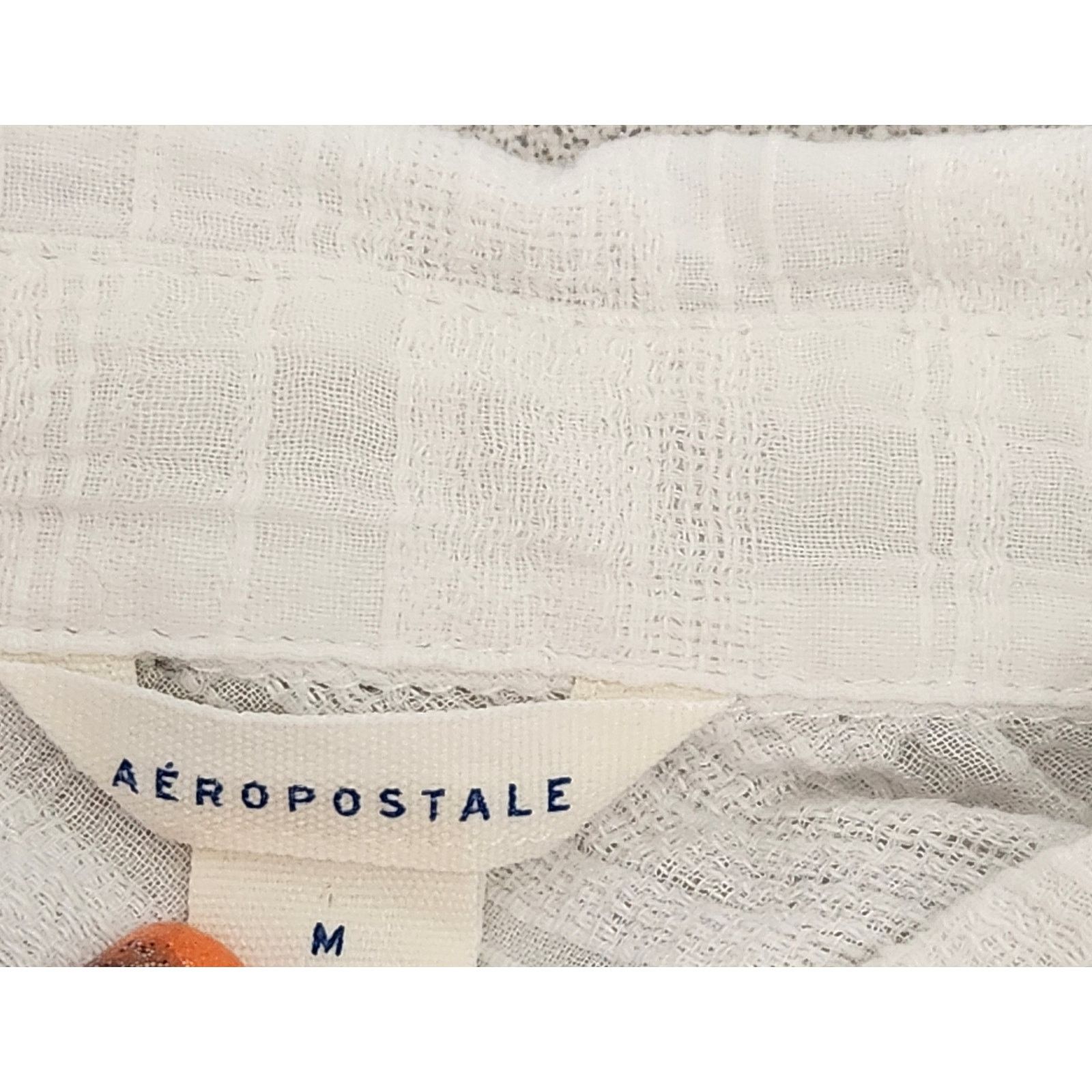 Aeropostale Aeropostale White Sheer Woven Material Button Up Top Medium Size M / US 6-8 / IT 42-44 - 5 Thumbnail