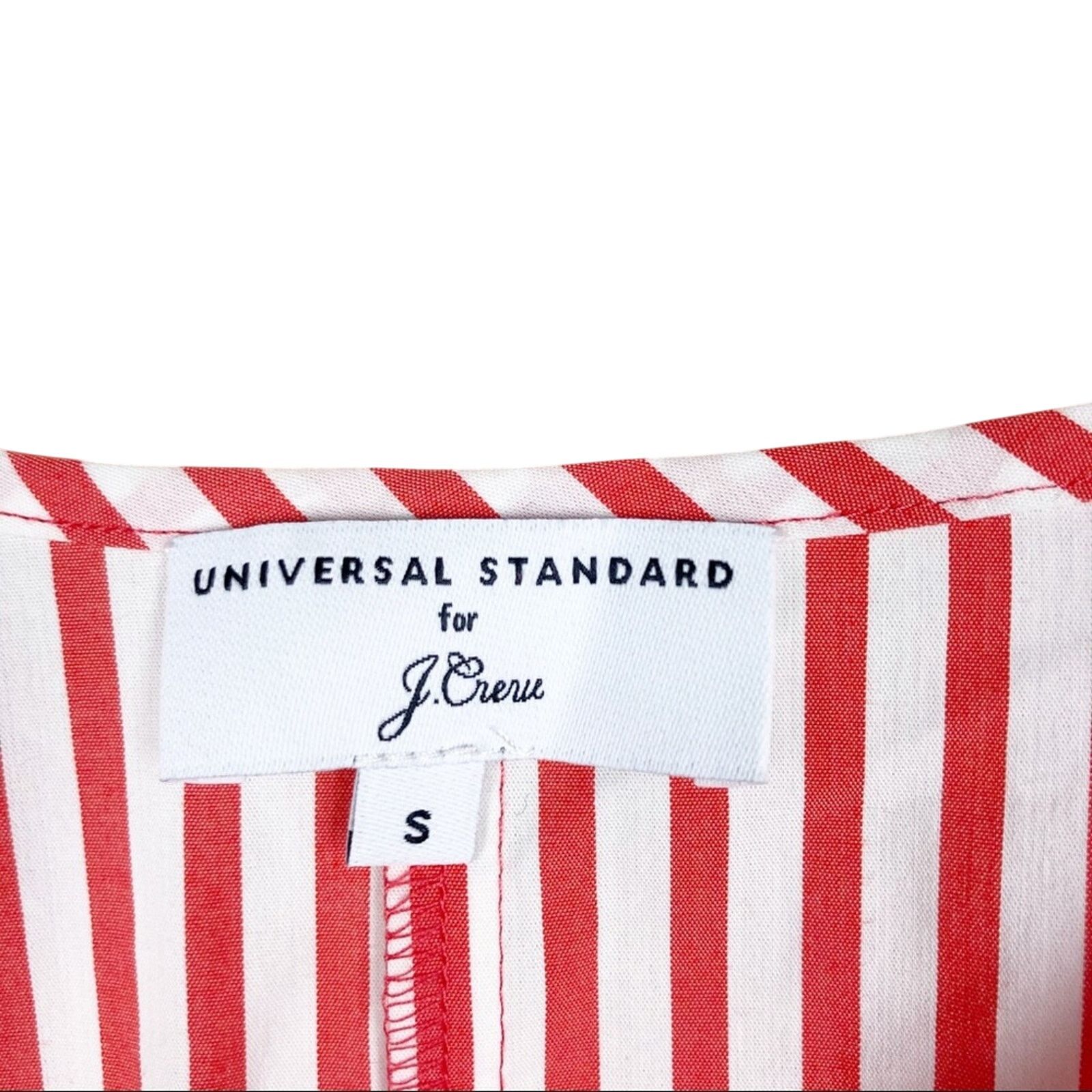 J.Crew Universal Standard J. Crew Red White Striped Poplin Tie Top Size S / US 4 / IT 40 - 5 Thumbnail